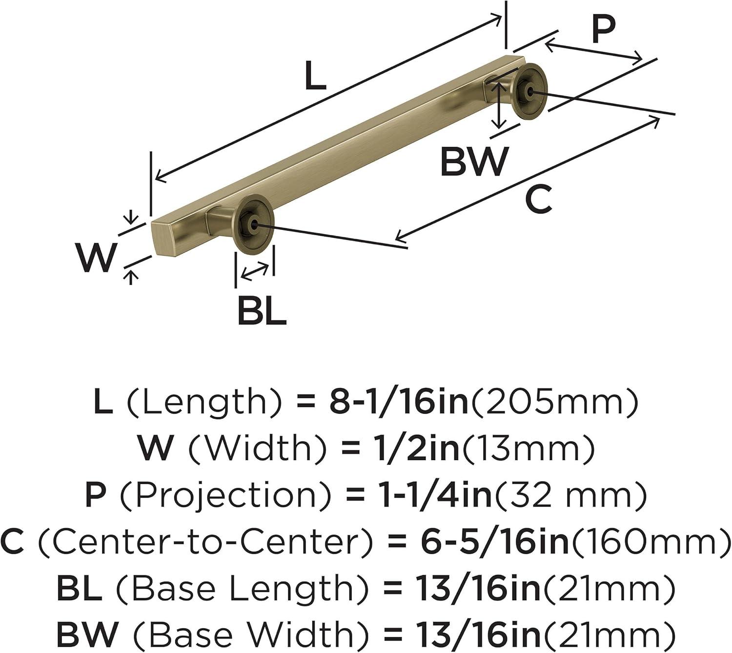 Golden Champagne Modern Cabinet Pull with Mounting Hardware