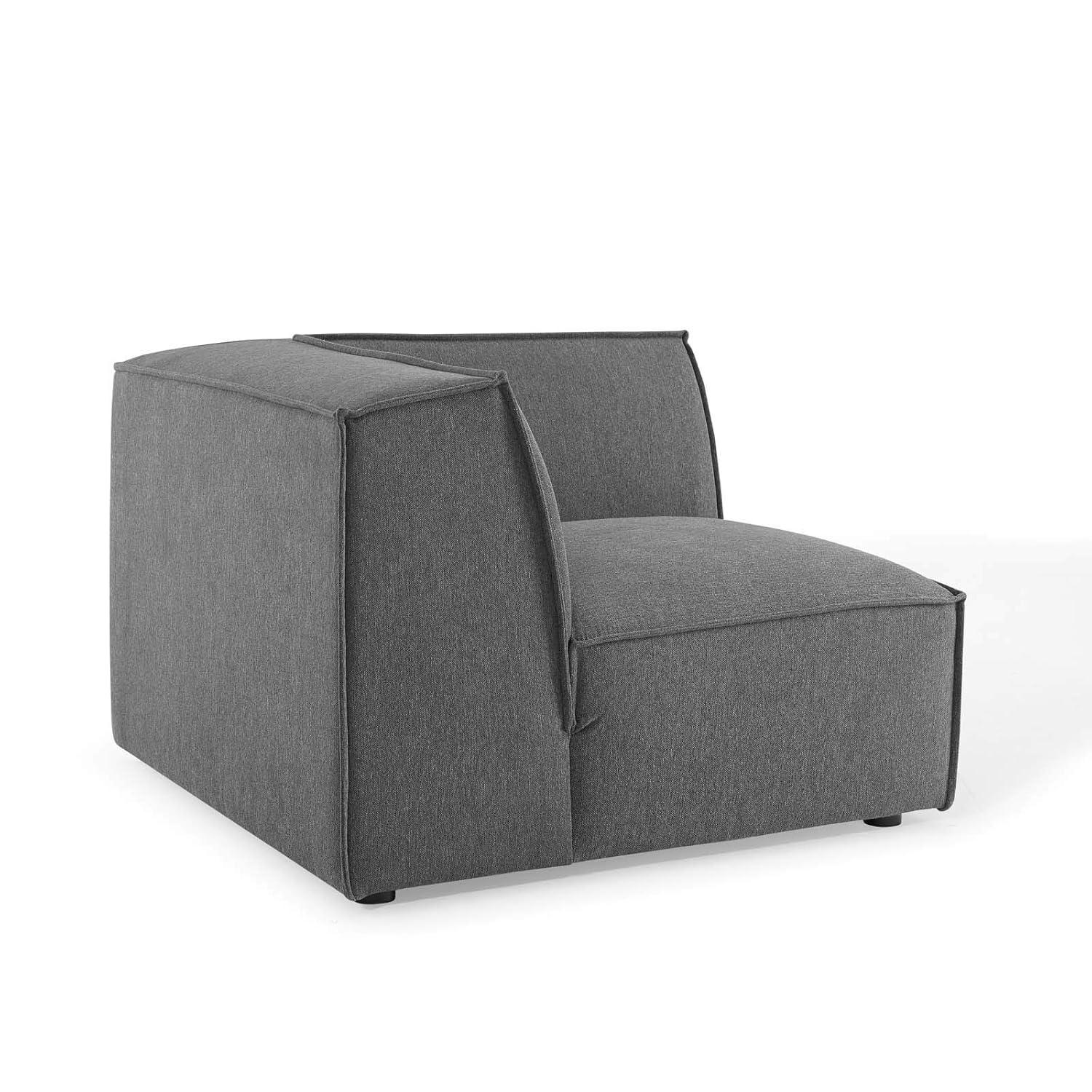 Restore Sectional Sofa Corner Chair Charcoal - Modway: Upholstered, Wood Frame, Modern Style, Polyester Fabric