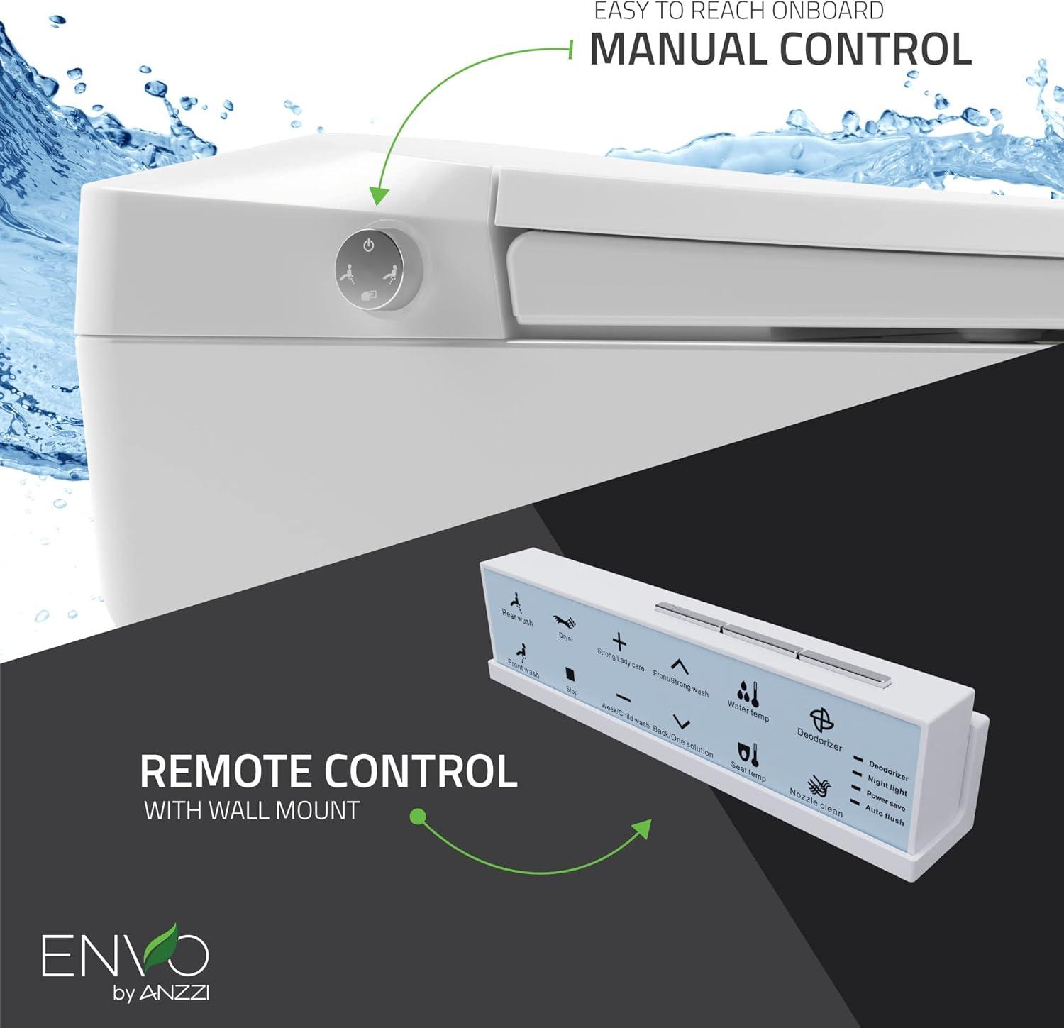 Swcorp TL-STFF950WH Envo Echo Elongated Smart Toilet Bidet in White with Auto Open, Auto Close, Auto Flush & Heated Seat