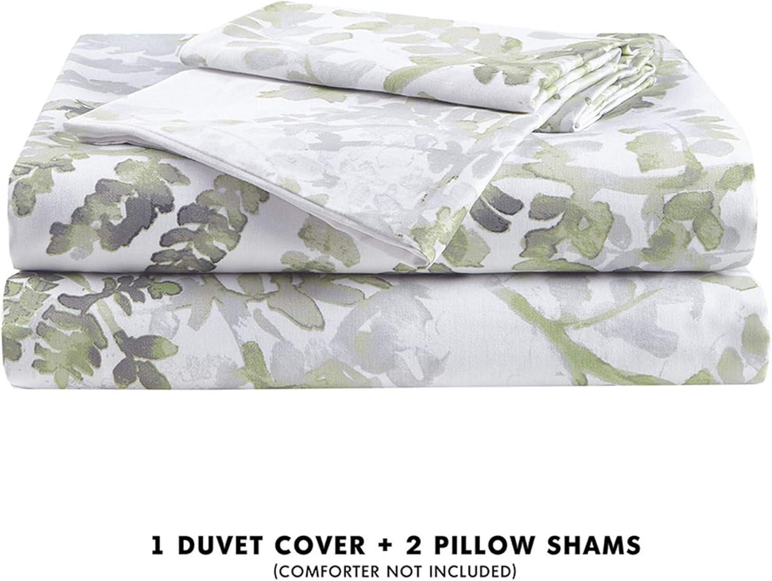 Judith Green Palm Leaf Cotton King/Cal King Duvet Cover Set