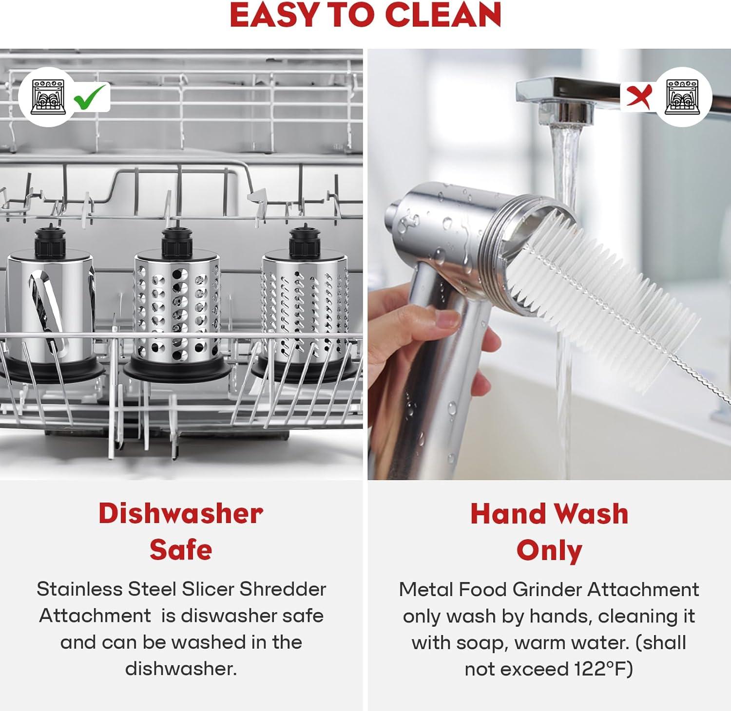 Meat Grinder & Stainless Steel Slicer Shredder Attachment for KitchenAid Stand Mixer, Meat Grinder for Kitchenaid Mixer with Sausage Stuffer Tubes, Cheese Grater Attachment for Kitchenaid Stand Mixer