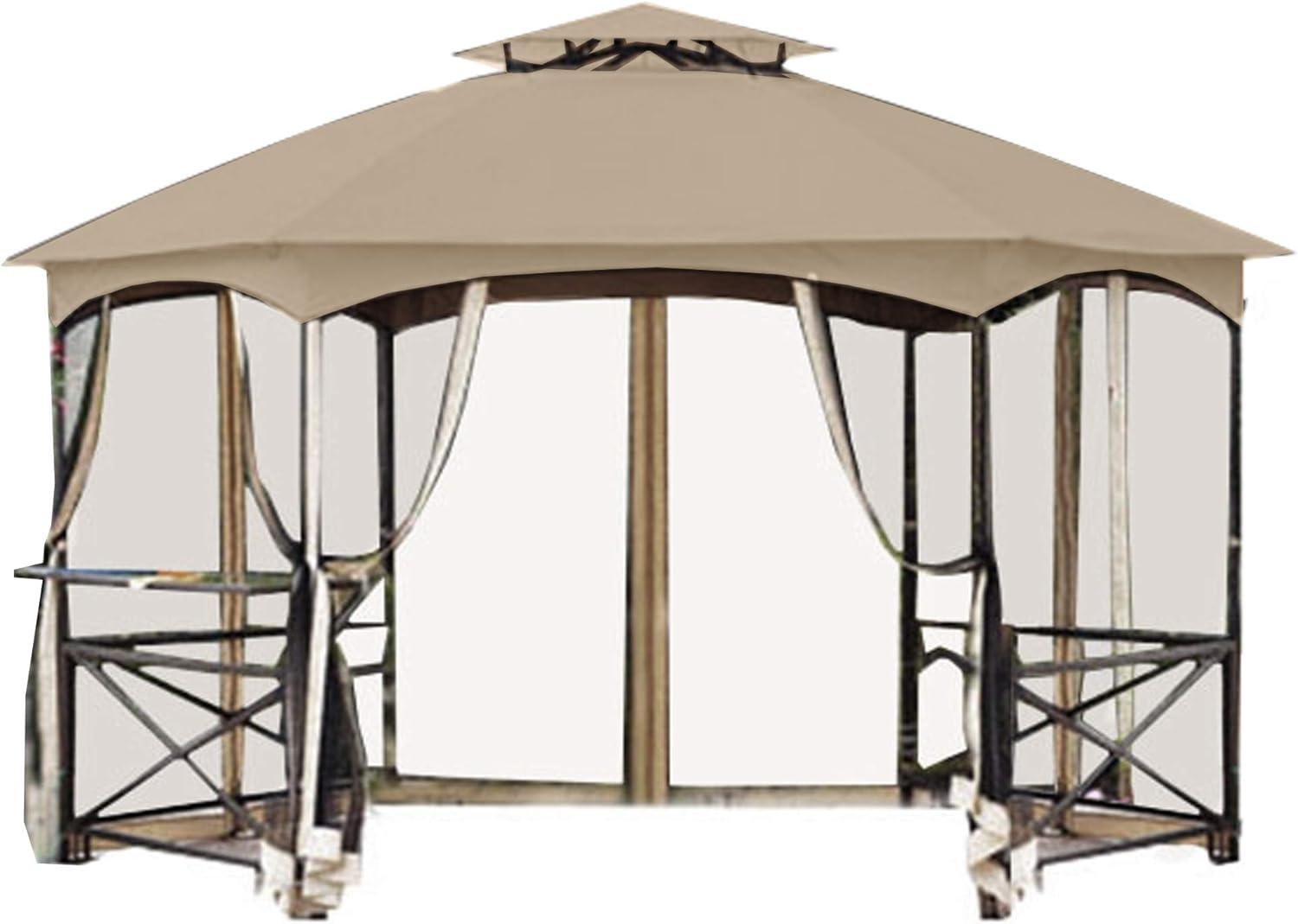 Garden Winds Replacement Canopy for The Crossman Hexagon Gazebo - Standard 350 - Beige - Will ONLY FIT Gazebo Model L-GZ076PST-1A-4