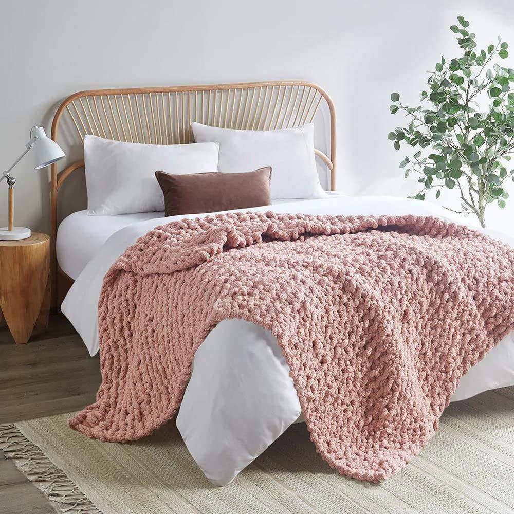 Madison Park Chenille Chunky Knit Throw