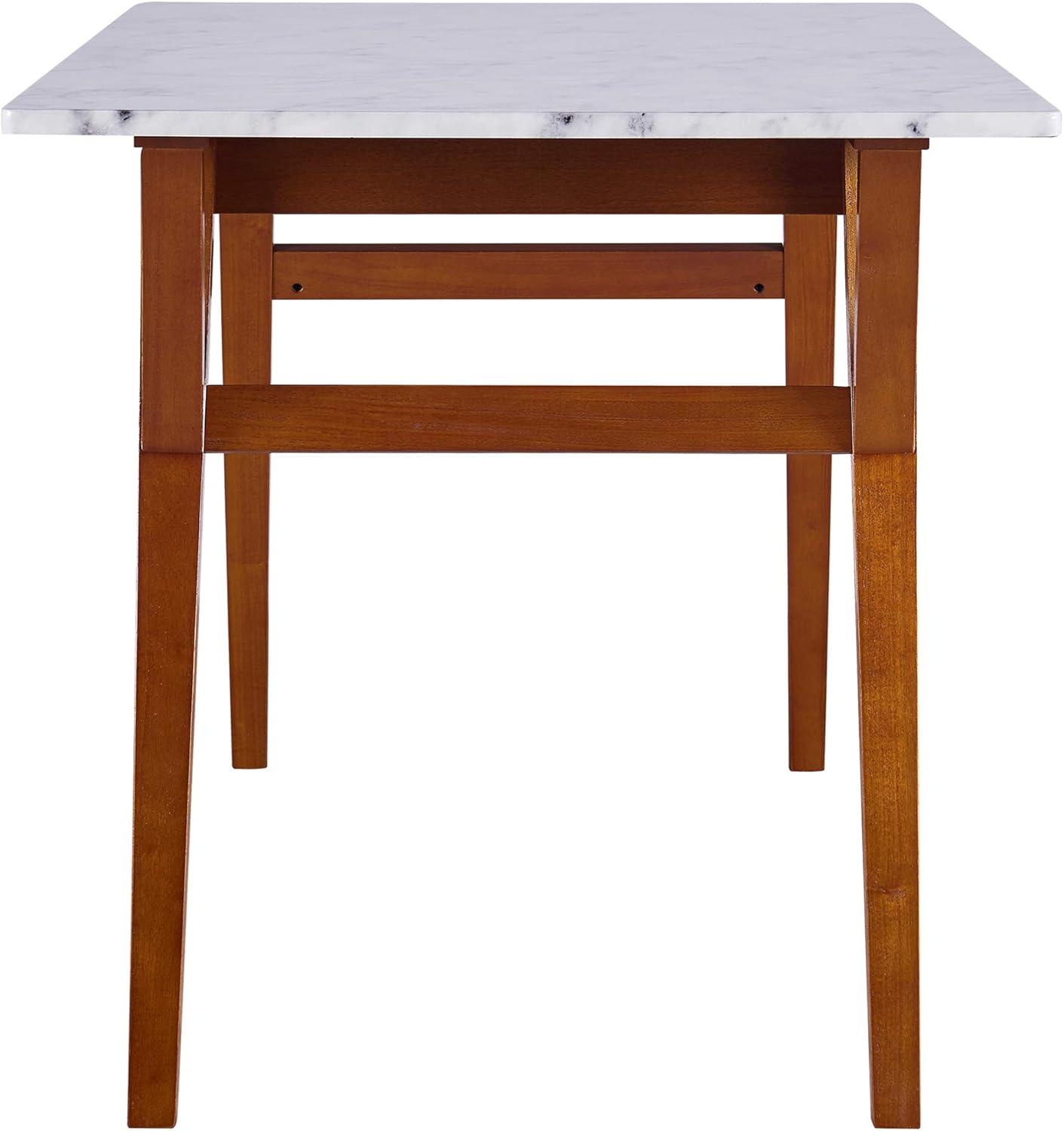 Ashton Rectangular Dining Table: Non-Extension, Trapezoid Base, Modern Style - Teamson Home