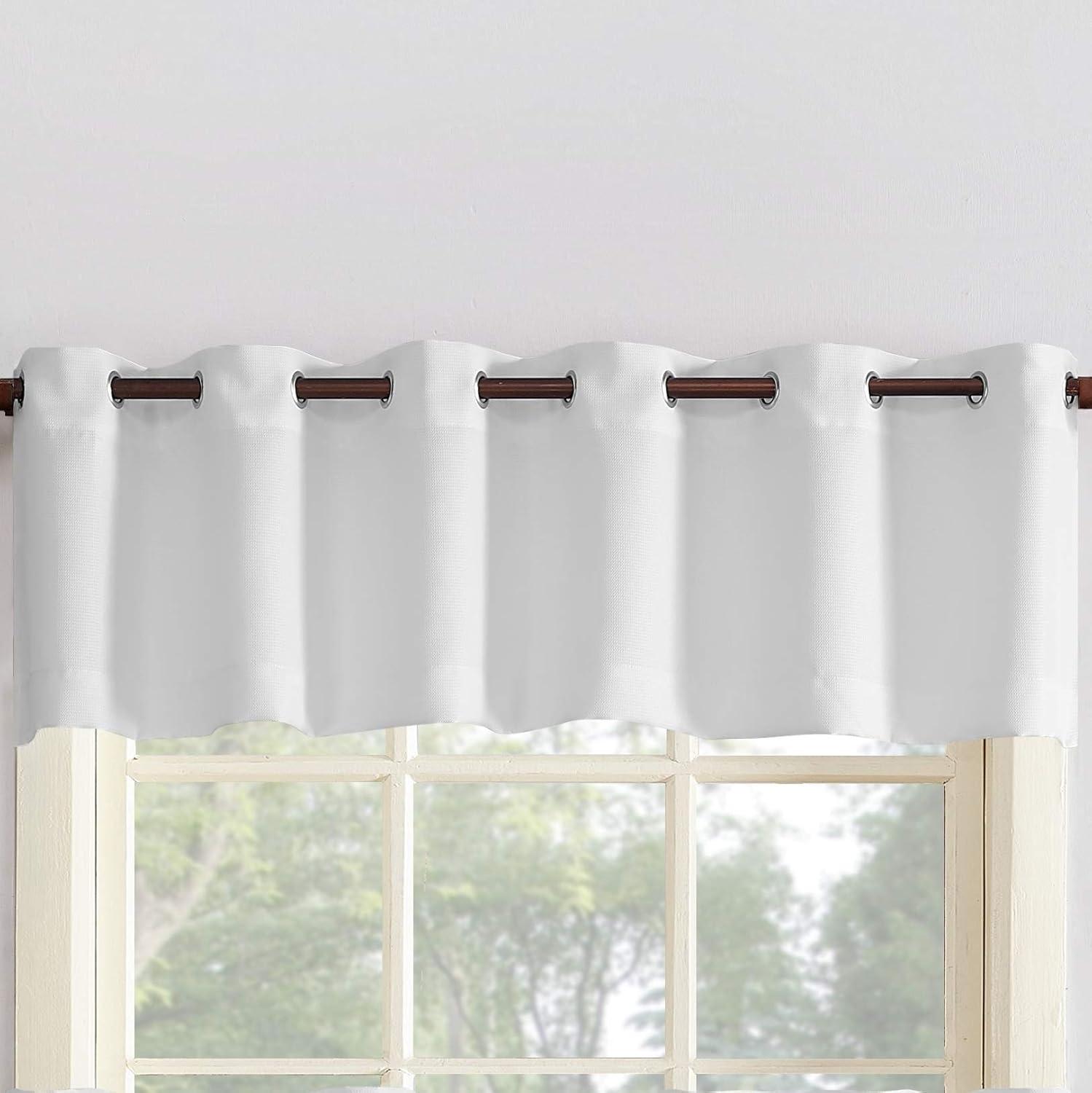 56"x14" No. 918 Semi-Sheer Montego Casual Textured Grommet Kitchen Curtain Valance