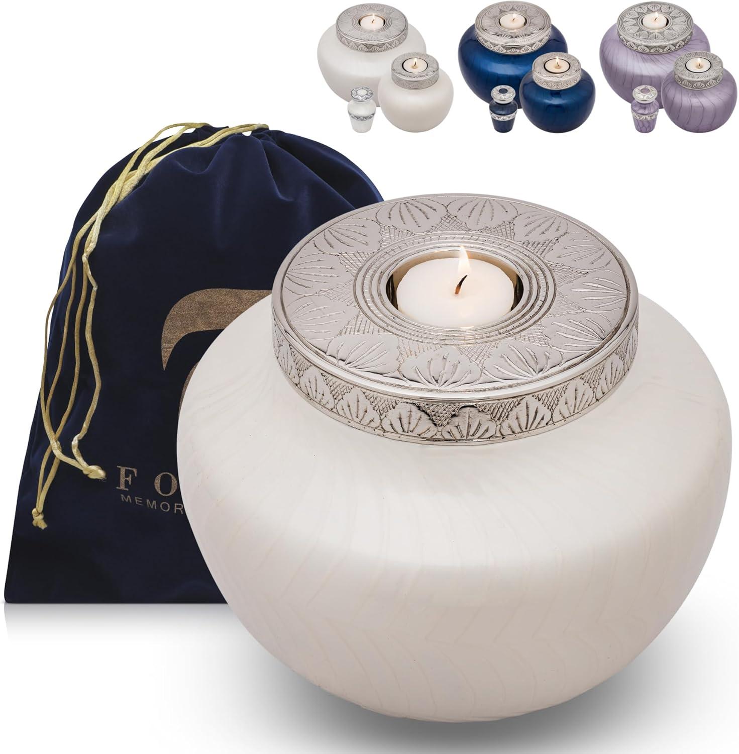 Large Cremation Urns for Human Ashes – Decorative Urn for Ashes Adult Male or Female - Holds up to 220lbs – Beautiful Pearlescent Cremation Urn – Funeral Urns for Ashes - Full Size