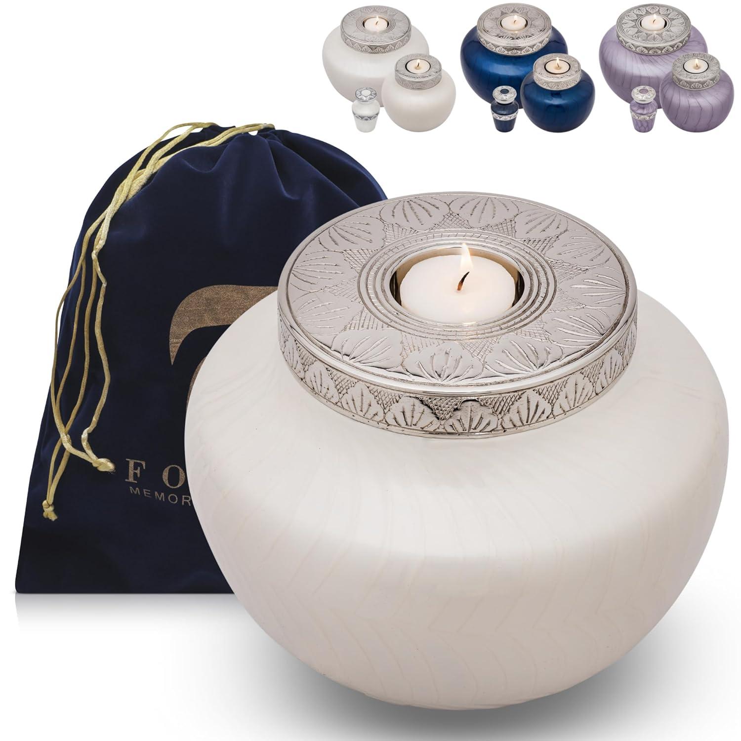 Large Cremation Urns for Human Ashes – Decorative Urn for Ashes Adult Male or Female - Holds up to 220lbs – Beautiful Pearlescent Cremation Urn – Funeral Urns for Ashes - Full Size