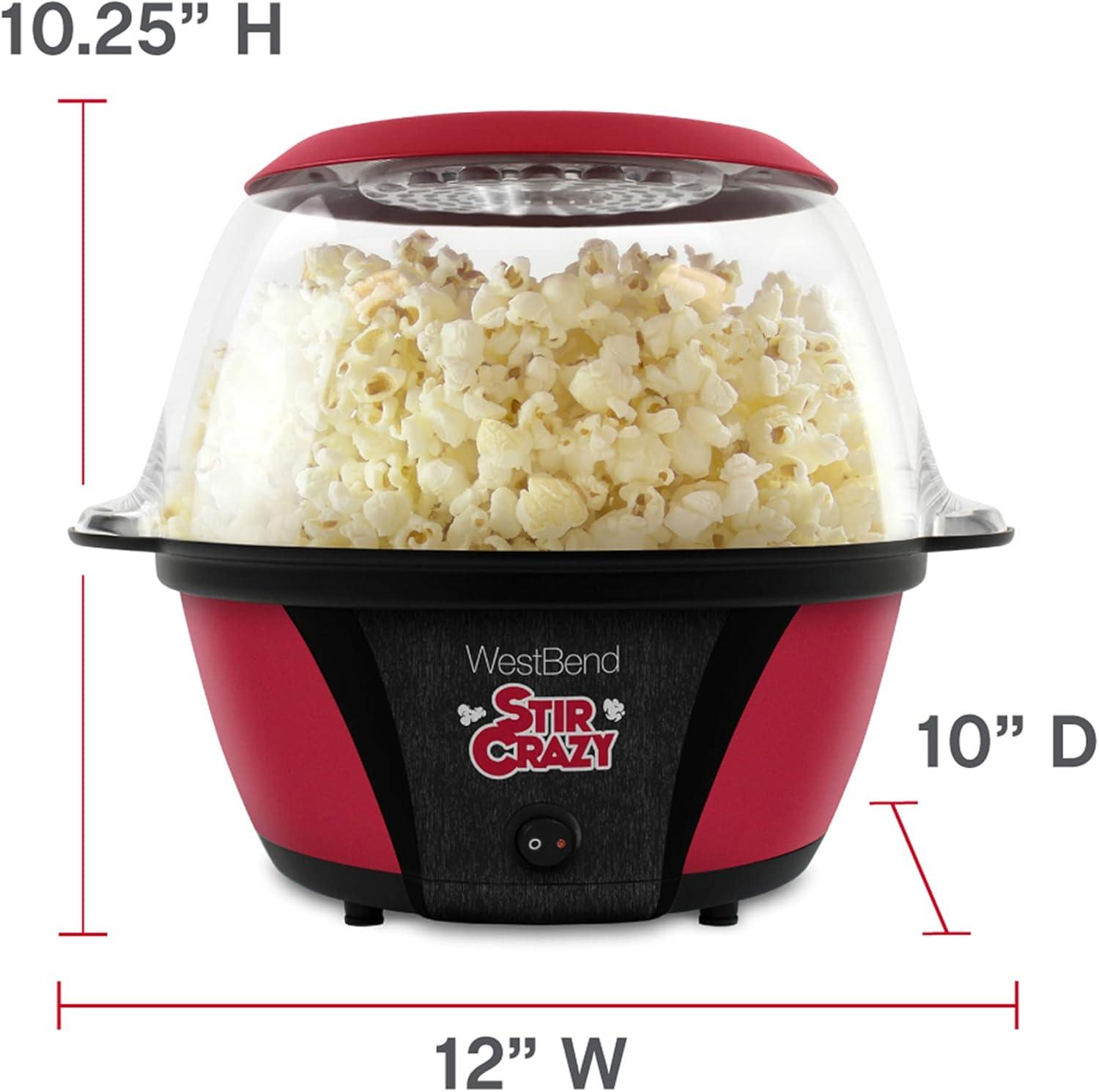 West Bend 82505 Stir Crazy Popcorn Popper 6-Quart