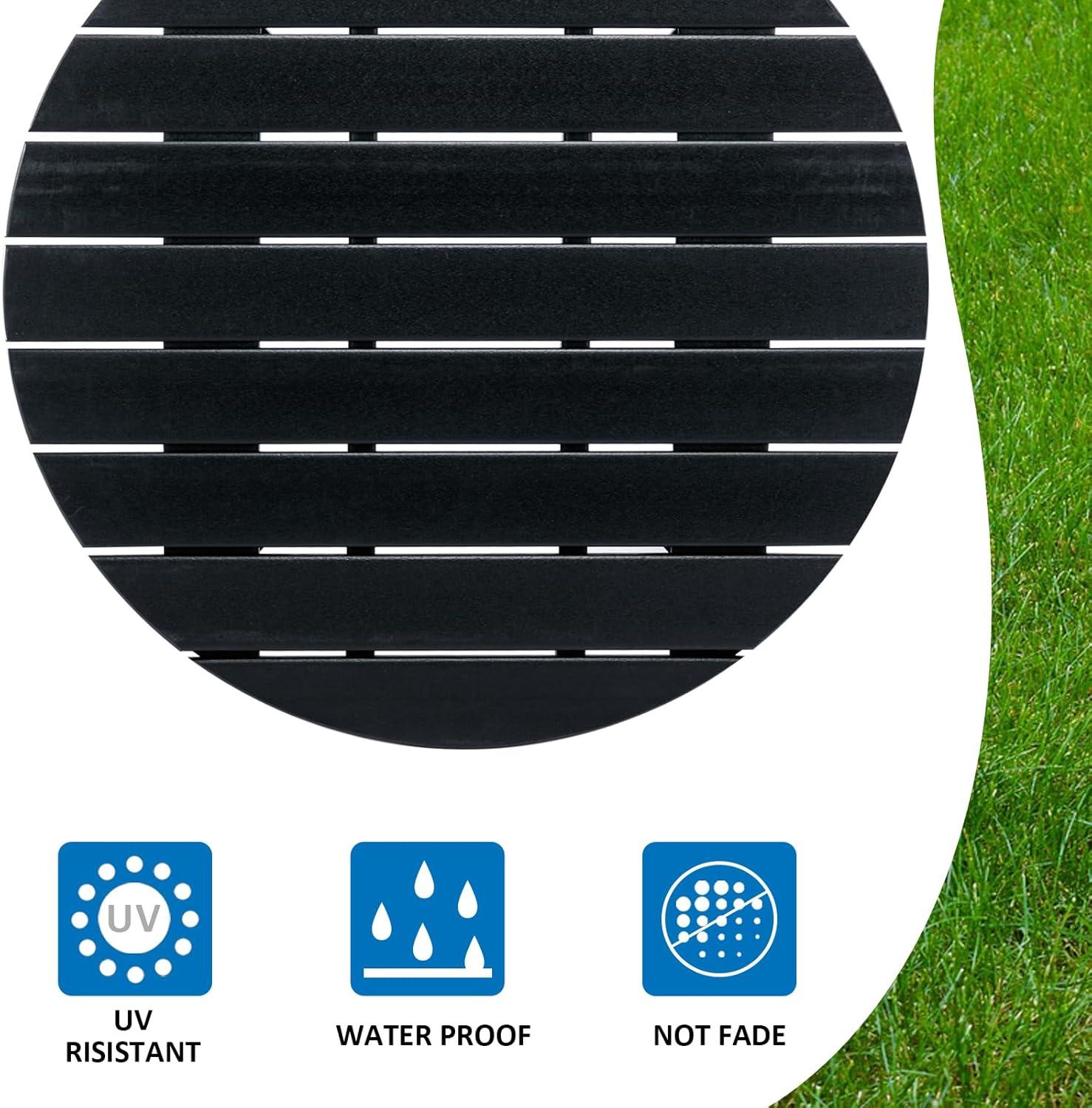 White Round Plastic Outdoor Adirondack Side Table