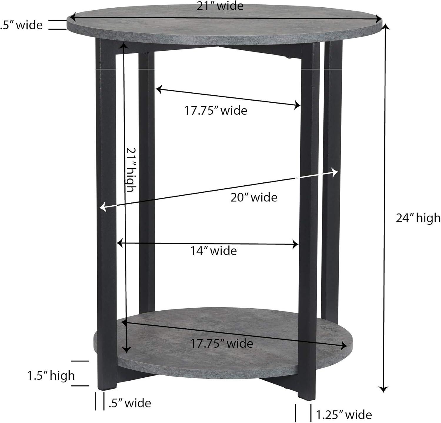 Minimalist 2-Tier Round End Table: Stylish, Multipurpose, Walnut Finish, Living Room