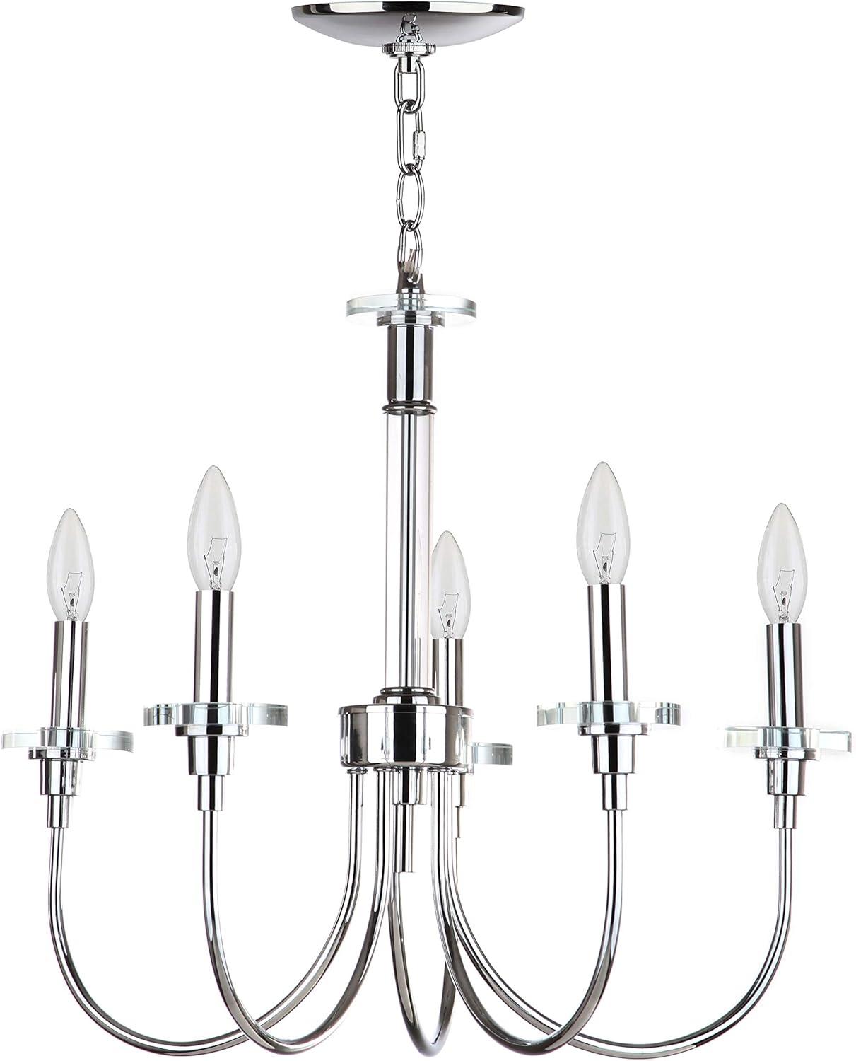 Sharon Chandelier - Chrome/Clear - Safavieh.