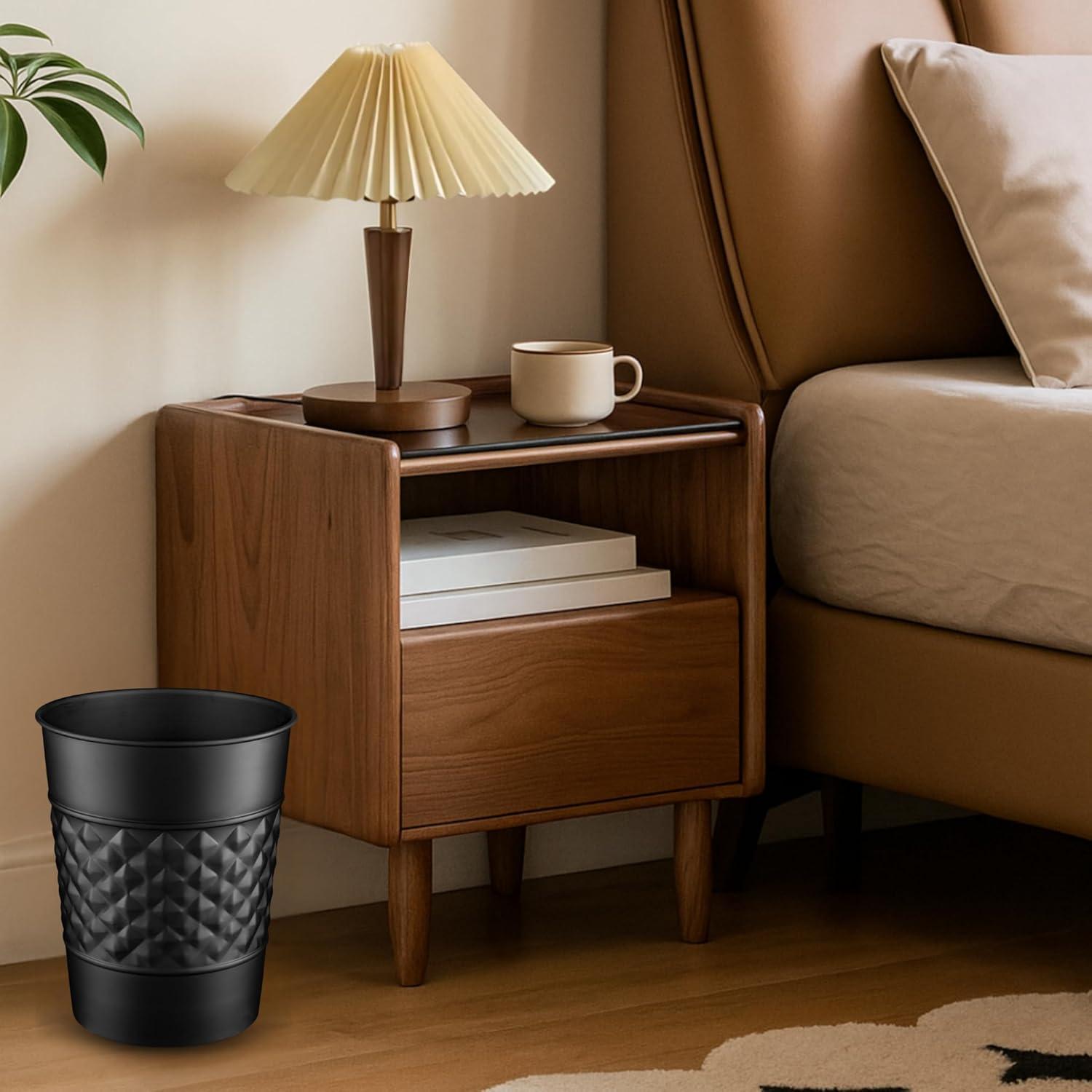 Monarch Abode Geometric Embossed Metal 1.7 Gallon Waste Basket