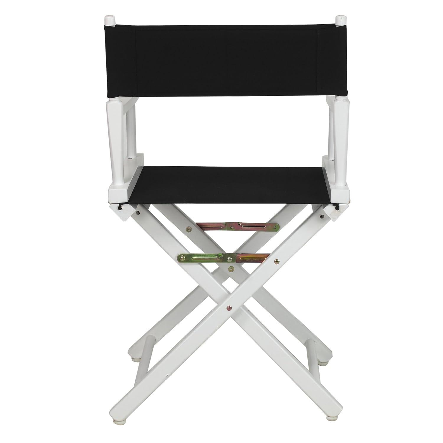 Casual Home 18" Director's Chair White Frame with Black Canvas