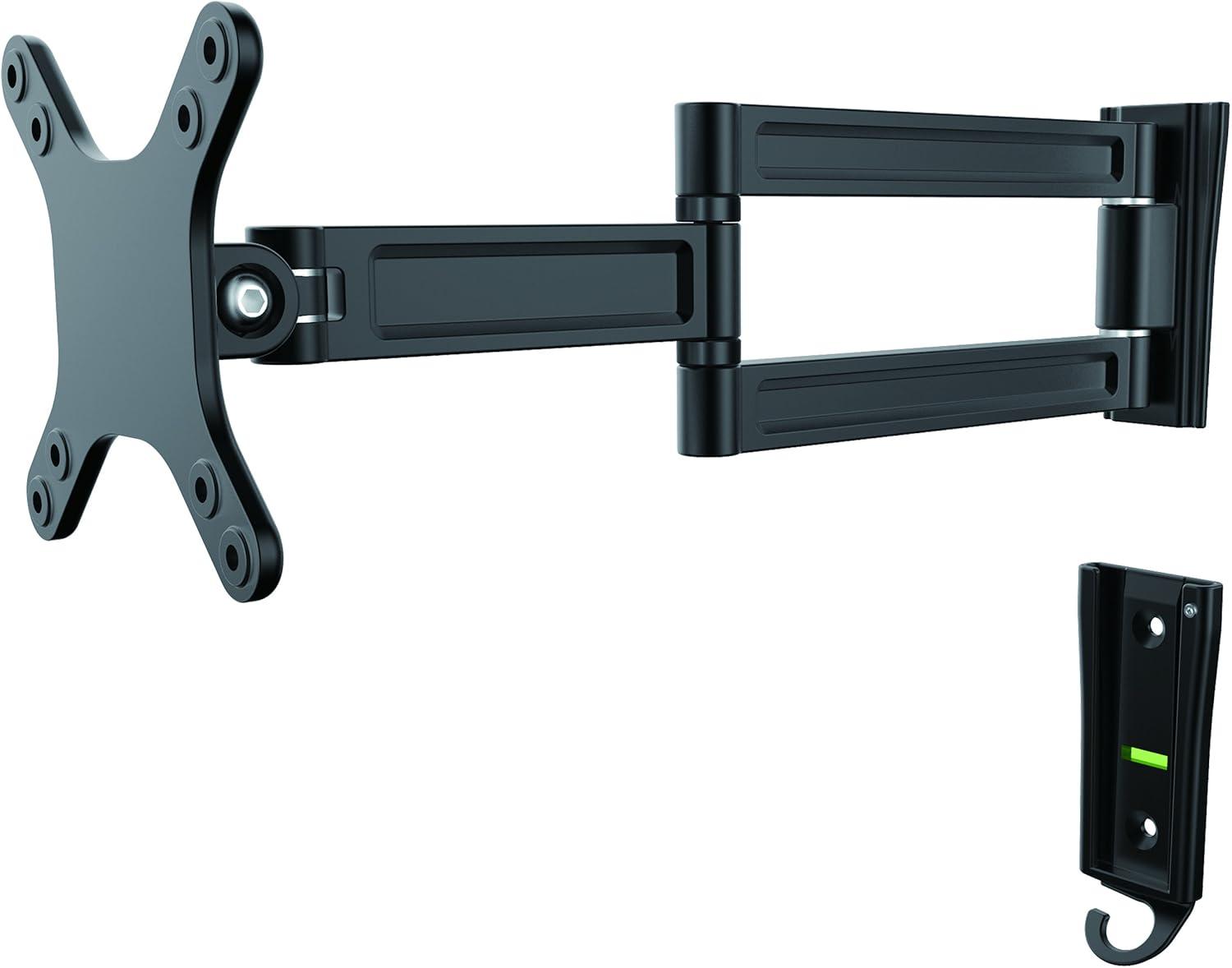 Black Aluminum Full-Motion Wall Mount Monitor Arm