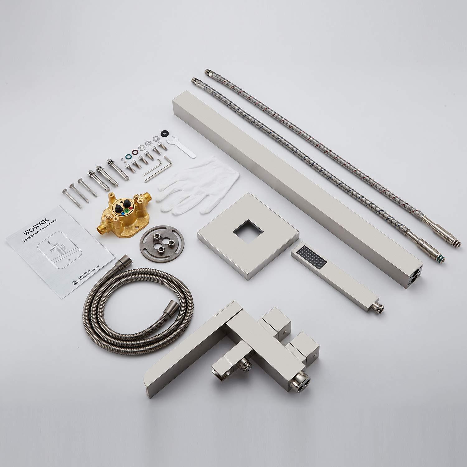 AlenArtWater Waterfall Tub Filler Freestanding Bathtub Faucet Floor Mount Brass Single Handle Bathroom Faucets with Hand Shower 93-LJQKCZ