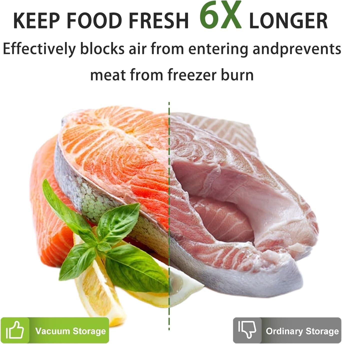 Bonsenkitchen Multi-Functional Food Vacuum Sealer with Globefish Technology for High-Speed Continuous Working, Vacuum Bags & Accessory Hose, Black