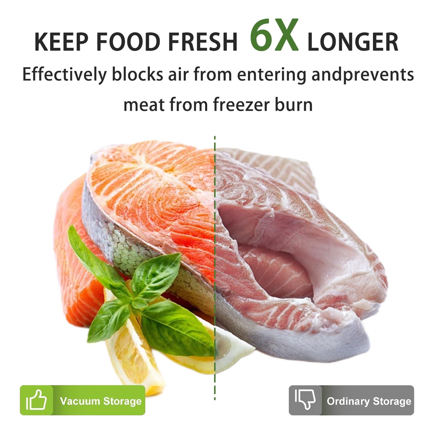 Bonsenkitchen Multi-Functional Food Vacuum Sealer with Globefish Technology for High-Speed Continuous Working, Vacuum Bags & Accessory Hose, Black