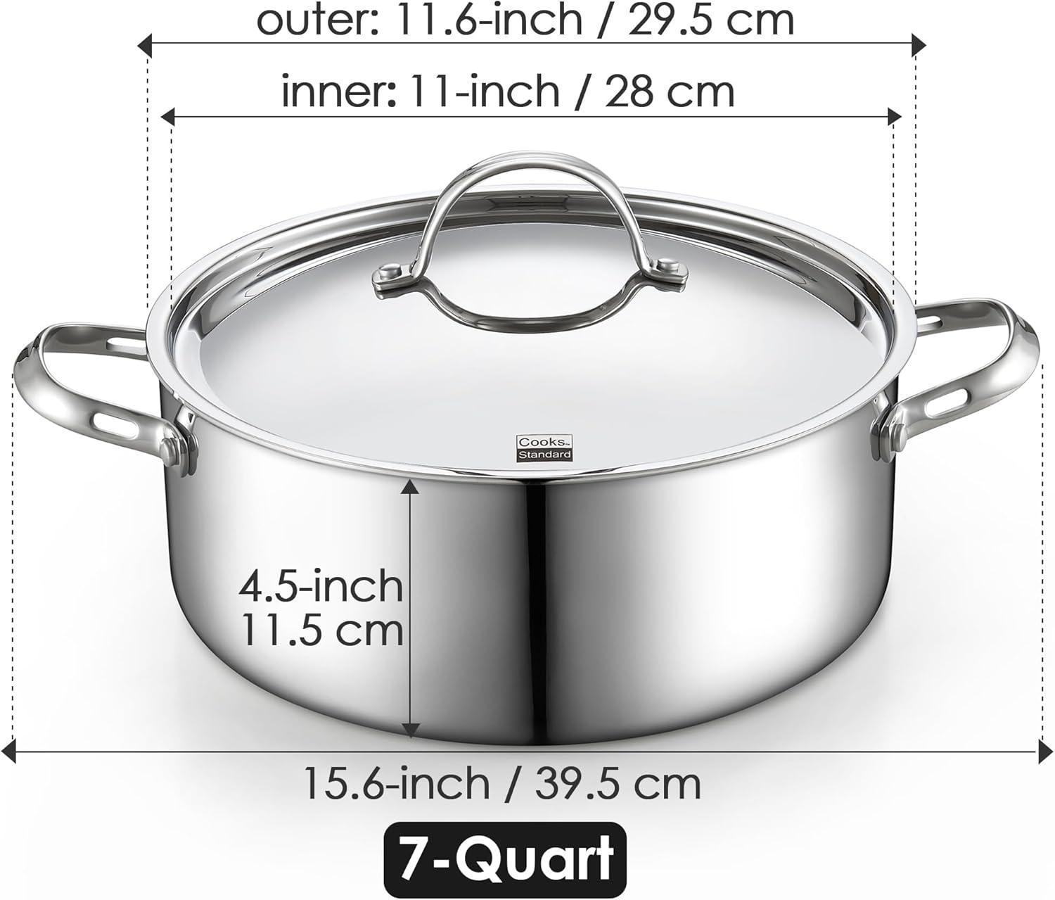 7-Quart Stainless Steel Multi-Ply Clad Stock Pot with Lid