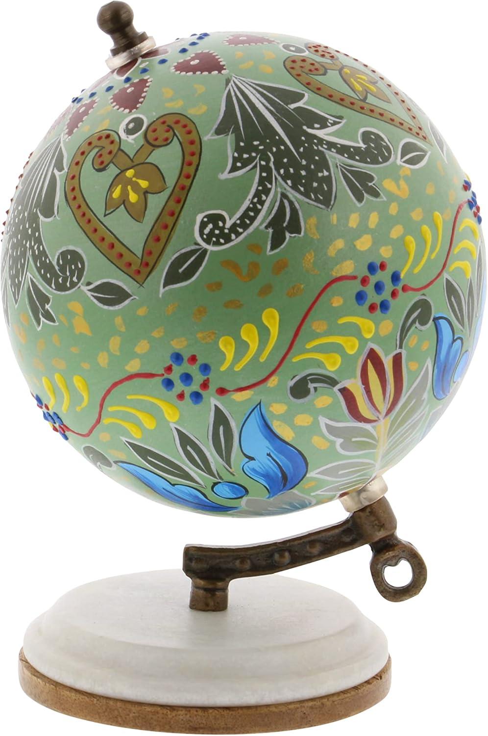 Decmode Modern 7 Inch Resin And Wood Decorative Lattice Globe, Multicolor