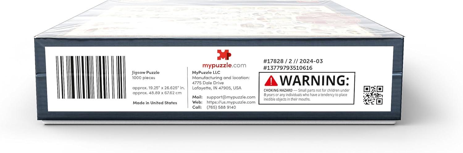 MyPuzzle - Champignons - Mushrooms For All, Vintage Art Poster, Adolphe Millot - Premium 1000 Piece Jigsaw Puzzle for Adults