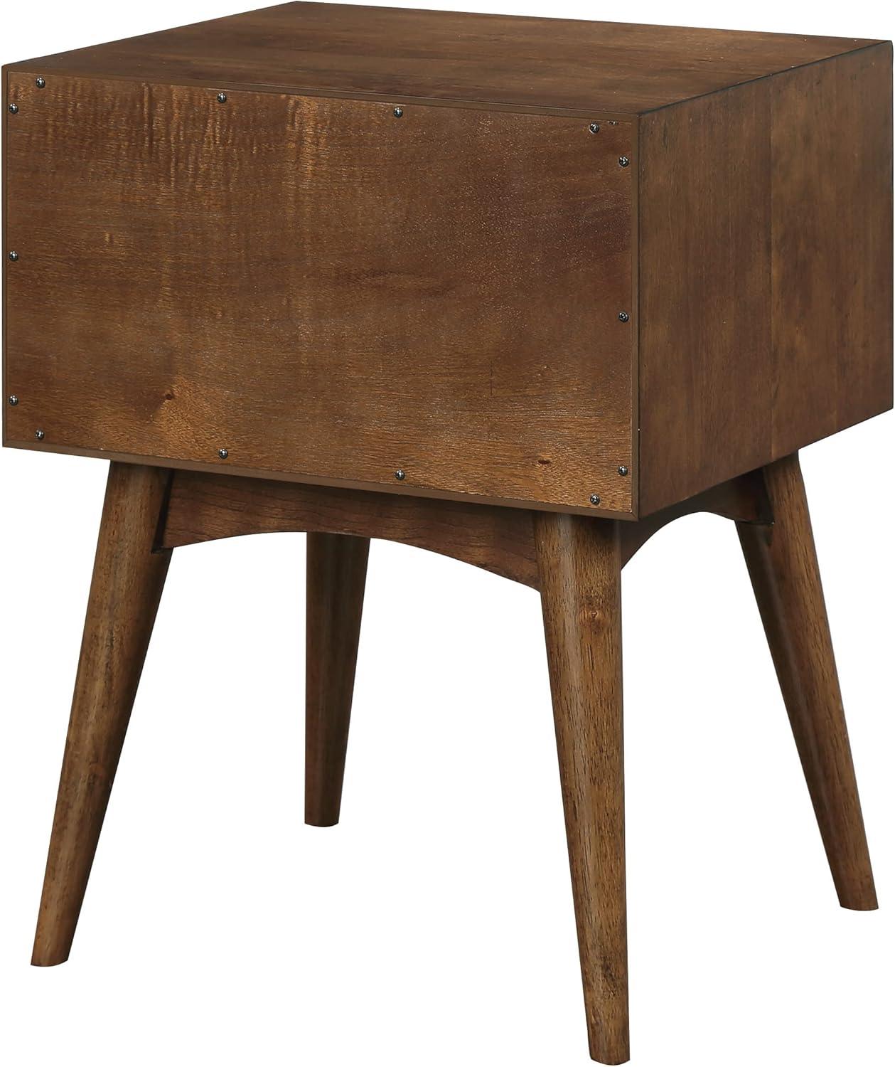 Copenhagen Wood Accent Table with Drawer in Walnut Finish