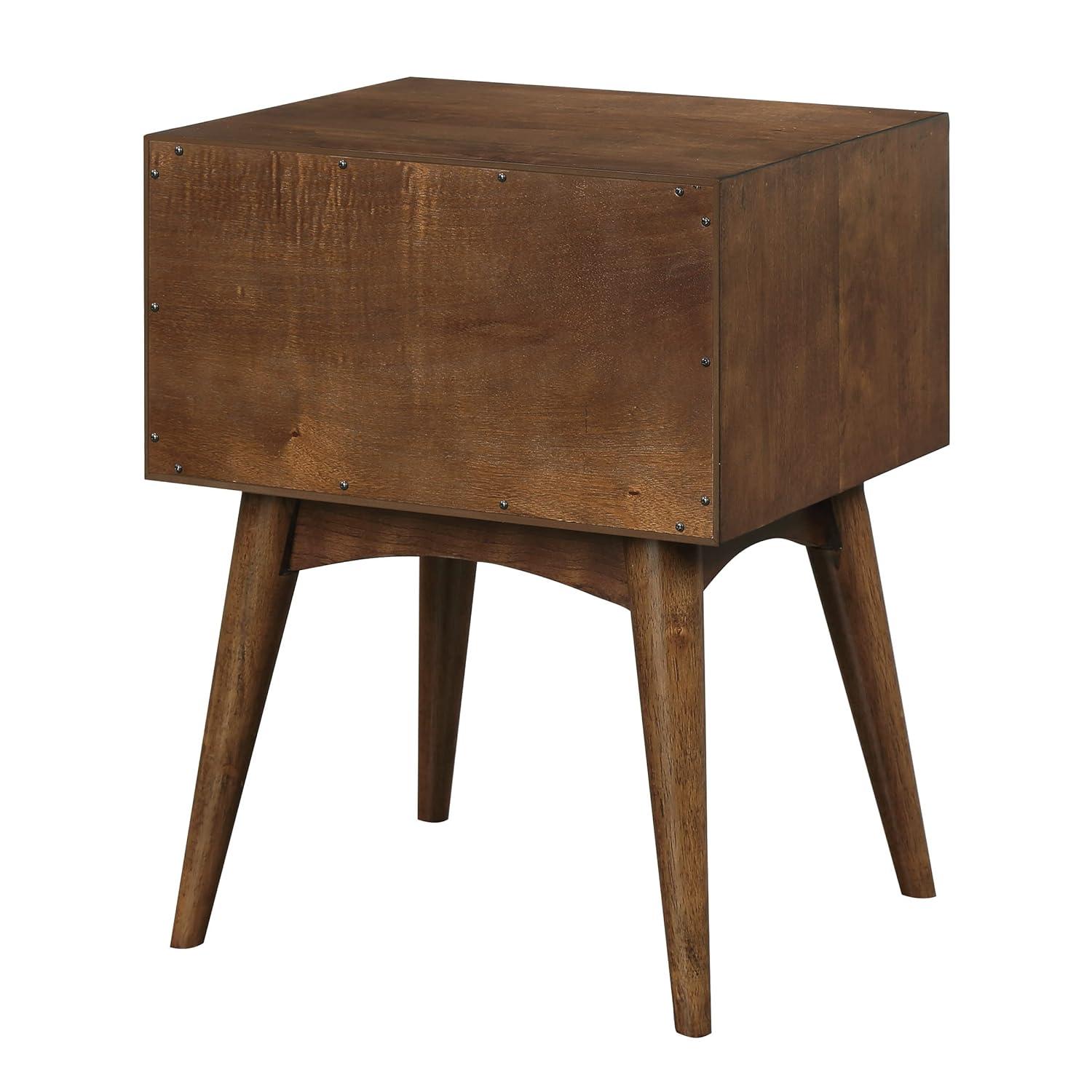 Copenhagen Wood Accent Table with Drawer in Walnut Finish