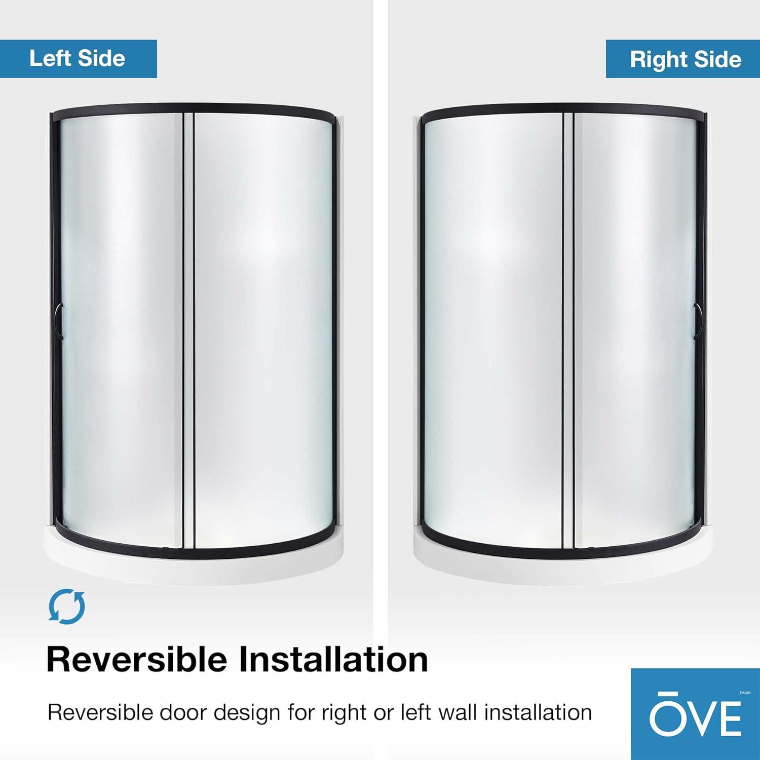 OVE Decors Breeze 33 in. Round Shower Kit w/ Frosted, Base, Wall