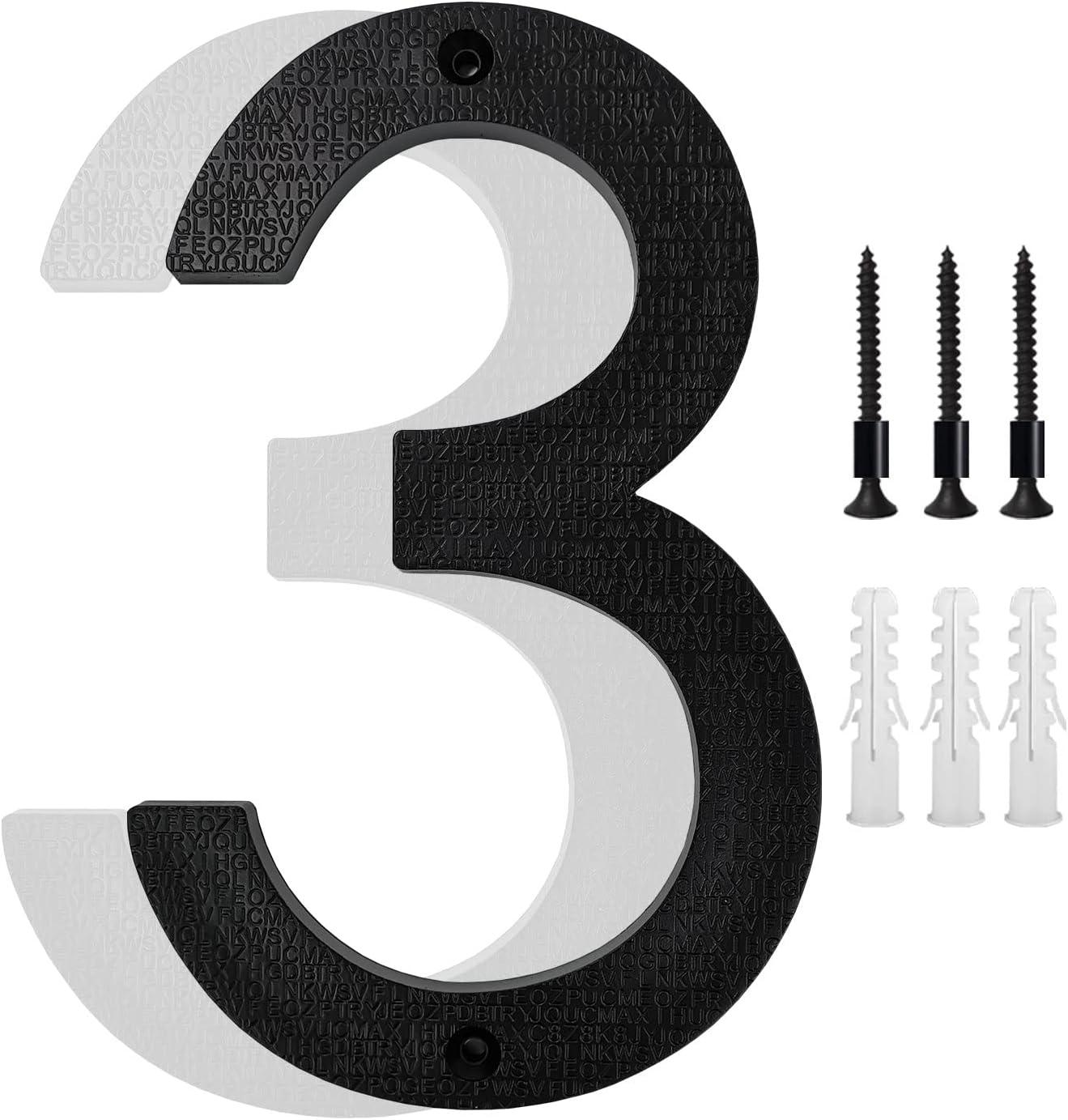 8inch Modern Floating House Numbers Large Black Shadow Home Address Garage Gate