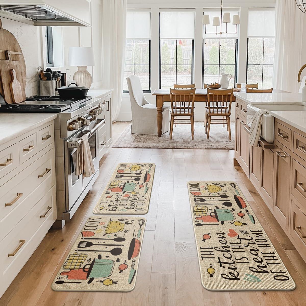Rosalind Wheeler The Kitchen is The Heart of The Home Kitchen Mats Set of 2