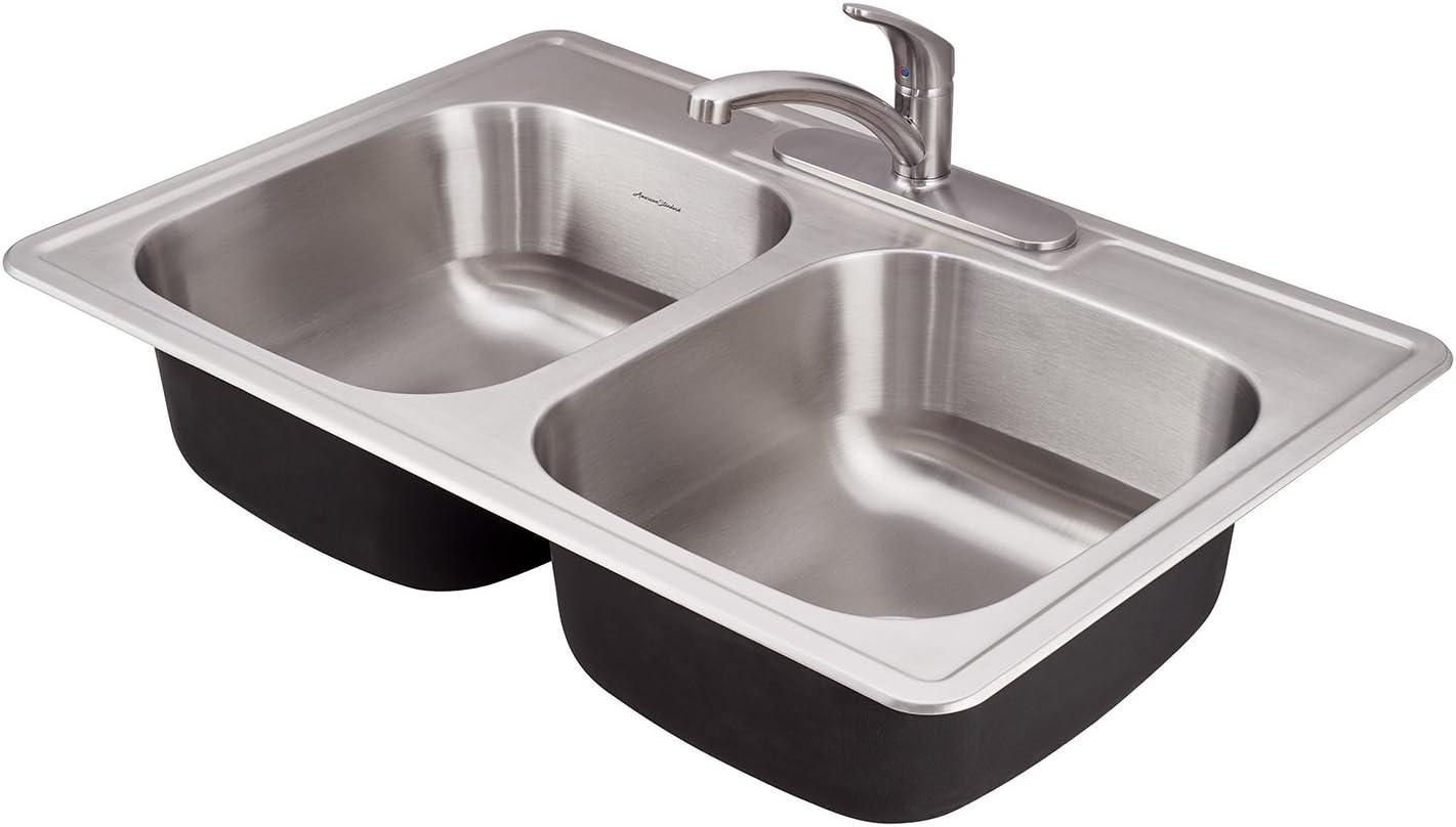 Colony 33'' L Drop-In Double Bowl Stainless Steel Kitchen Sink