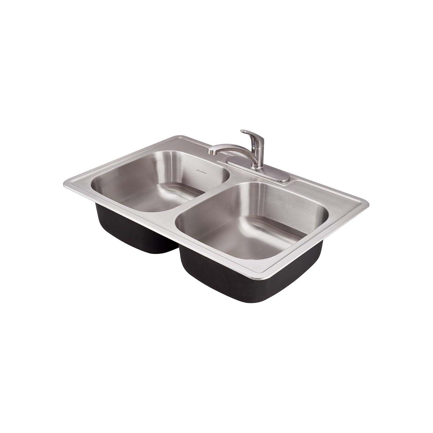 American Standard 22DB.6332284S.075 Colony 33'' L Drop-In Double Bowl Stainless Steel Kitchen Sink