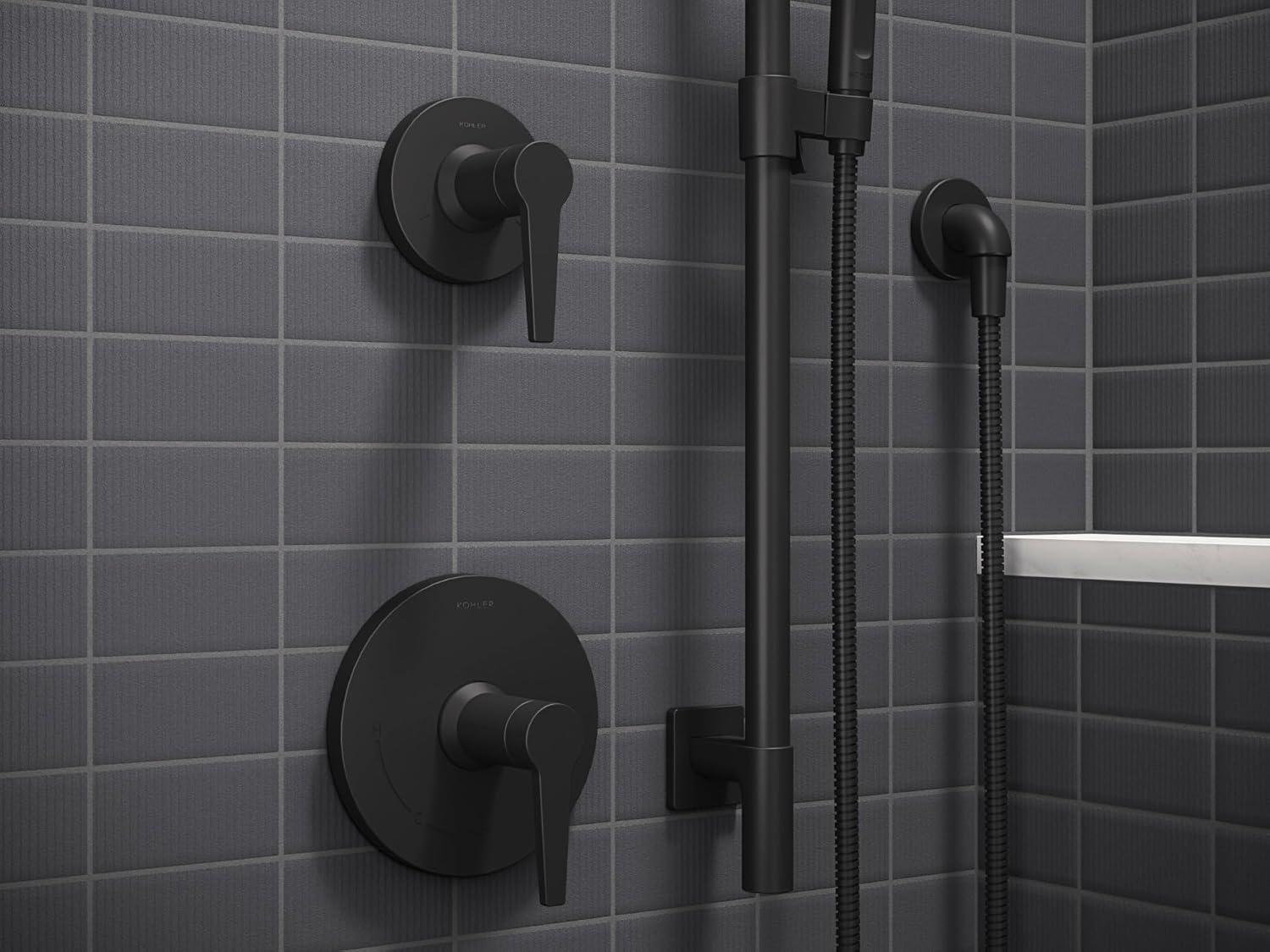 Matte Black Adjustable Height Rain Shower Kit