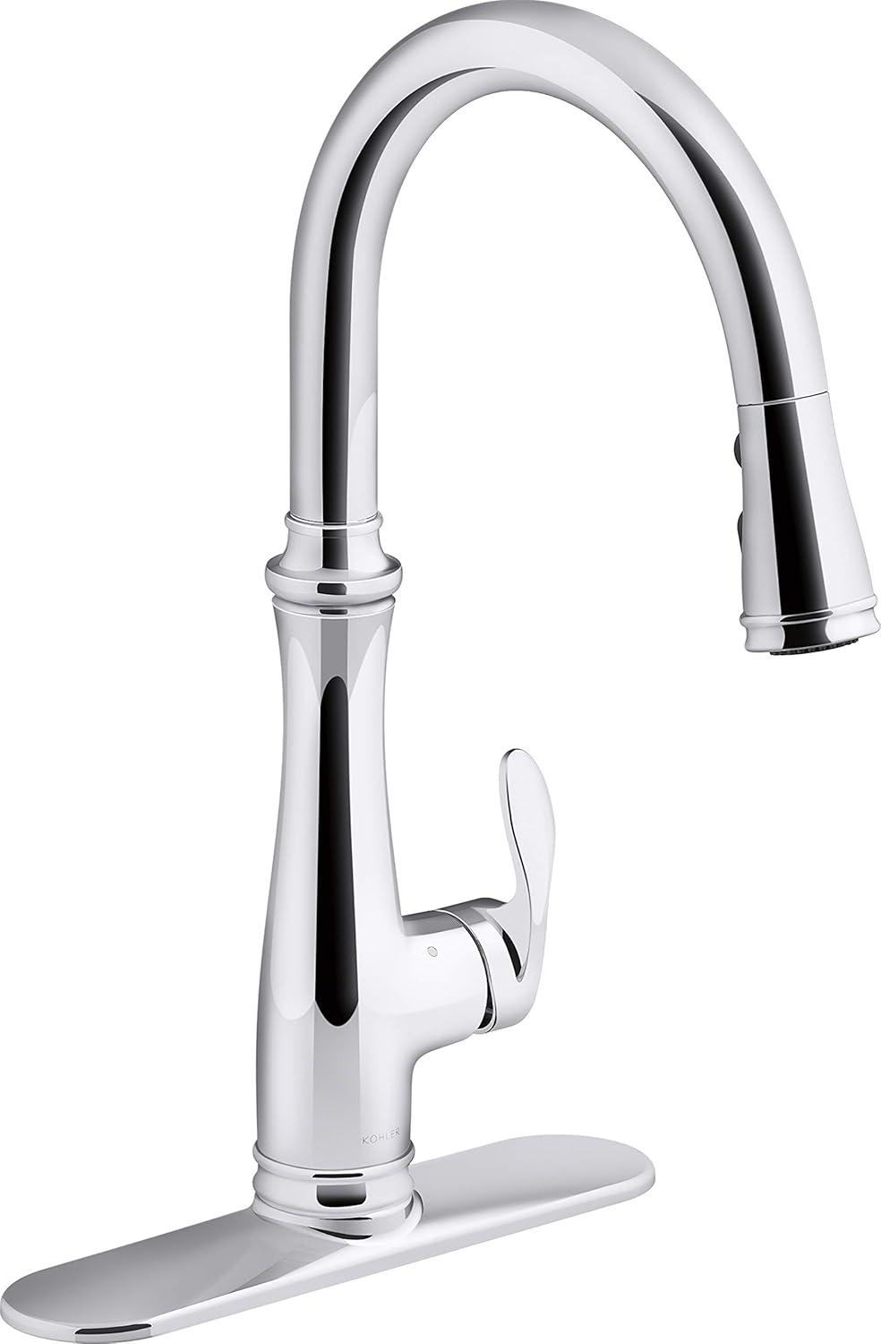 Polished Chrome Touchless Pull-Down Kitchen Faucet with Spray