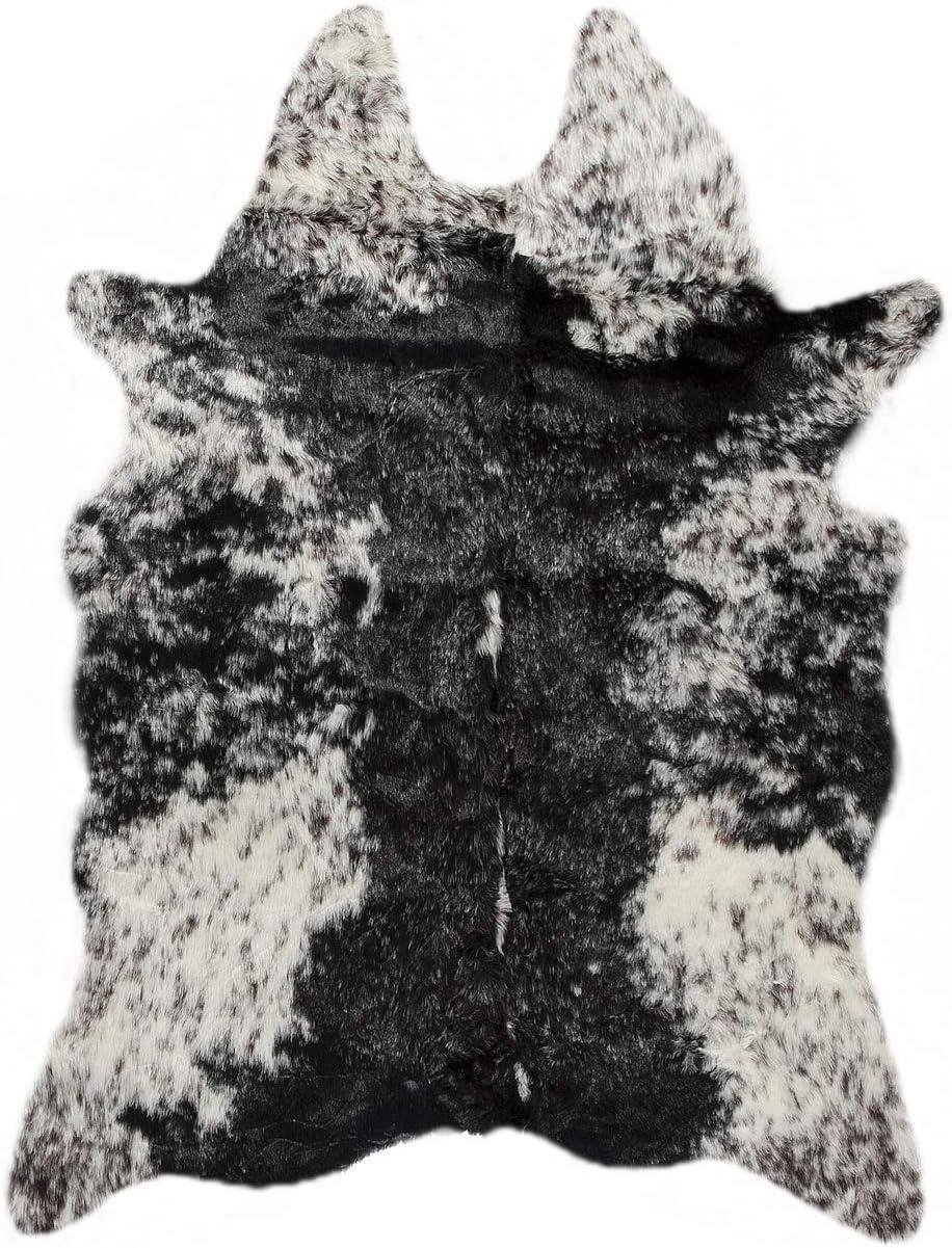 Luxe Classic Faux Hide Rug | Edinburgh s&p black/white | 5.25'x7.5'
