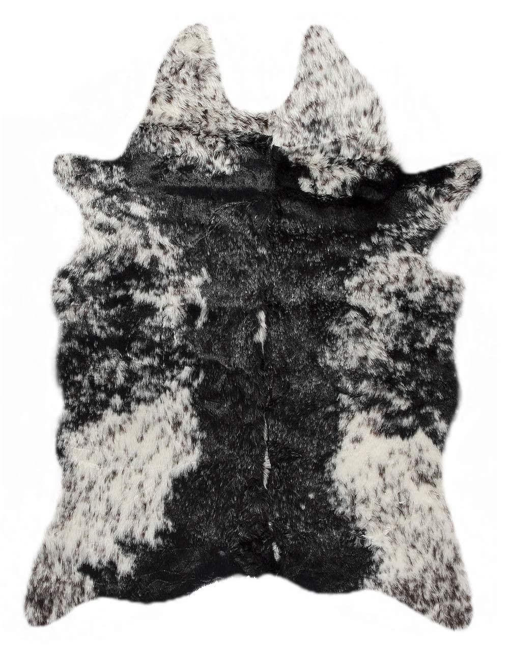 Luxe Classic Faux Hide Rug | Edinburgh s&p black/white | 5.25'x7.5'