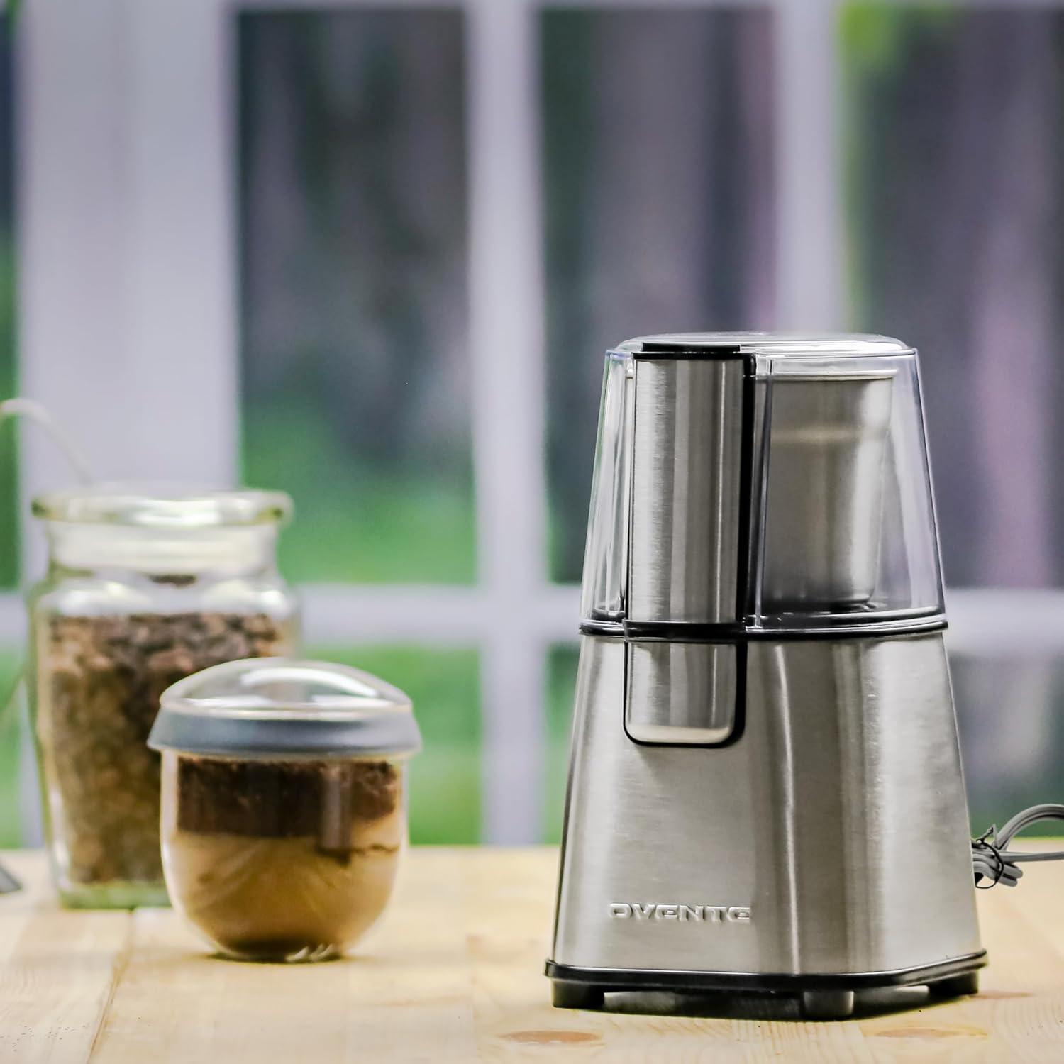 OVENTE Electric Coffee Grinder with 2 Blade Stainless Steel Grinding Bowl