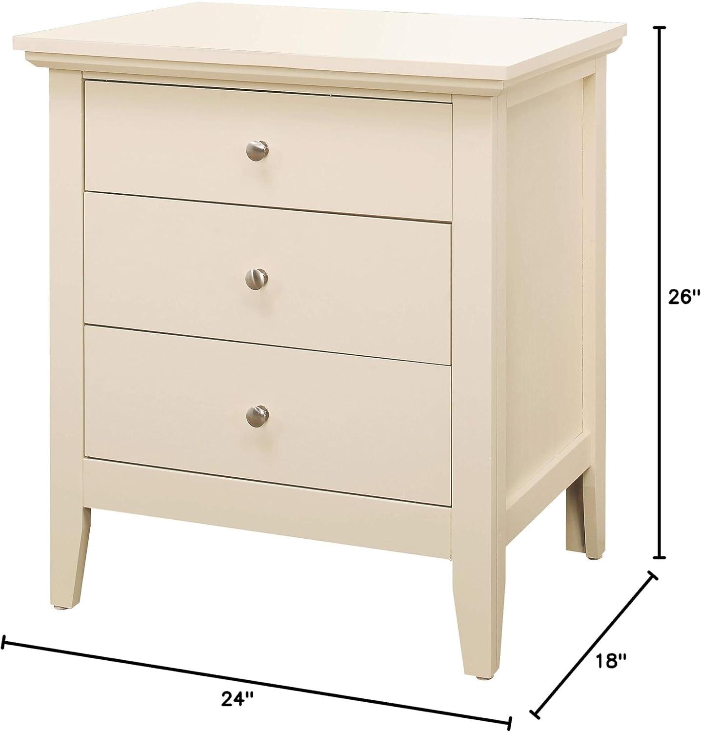 Hammond 3 - Drawer Nightstand Bed Side Table Wood Nightstand Small Bedside Table And Dresser