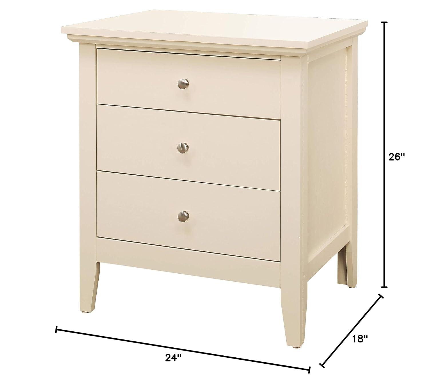 Hammond 3 - Drawer Nightstand Bed Side Table Wood Nightstand Small Bedside Table And Dresser