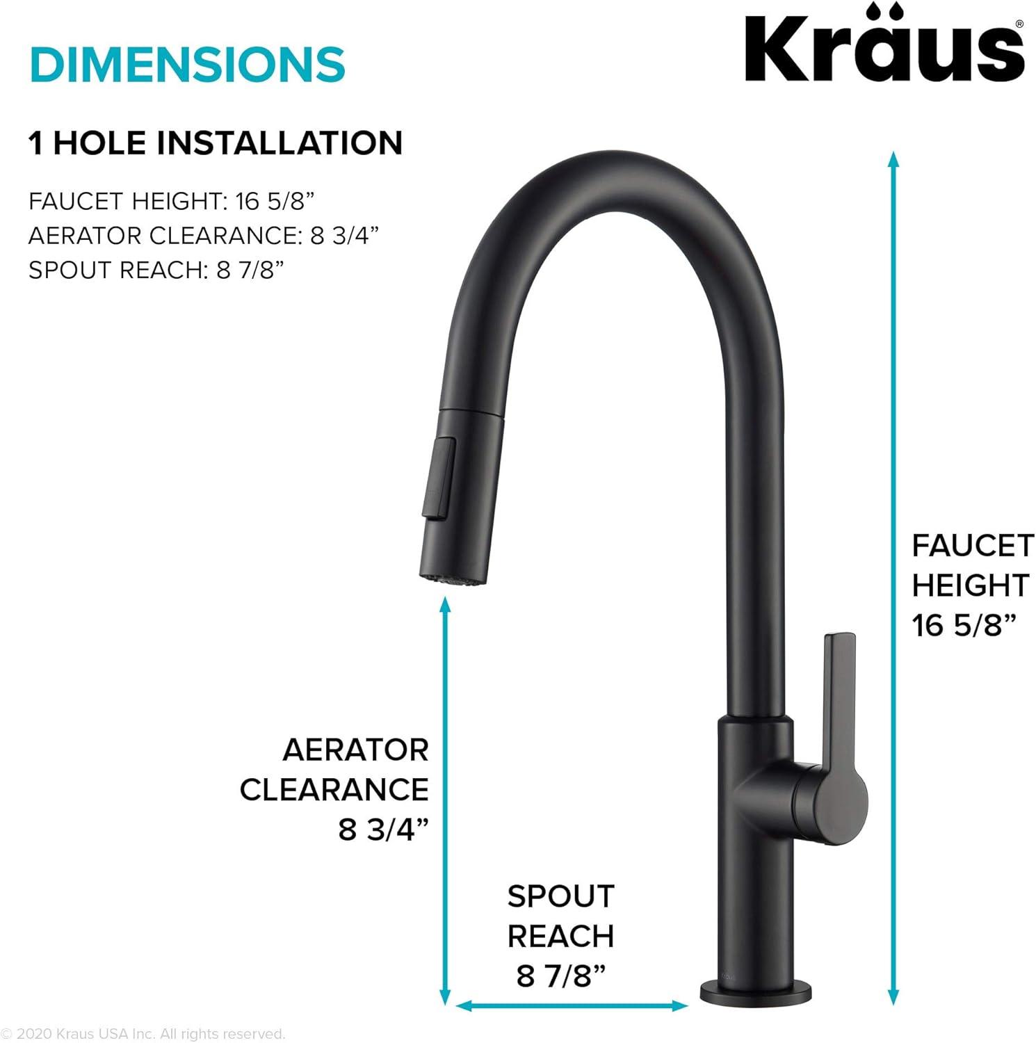 KRAUS Oletto Single Handle Pull Down Kitchen Faucet