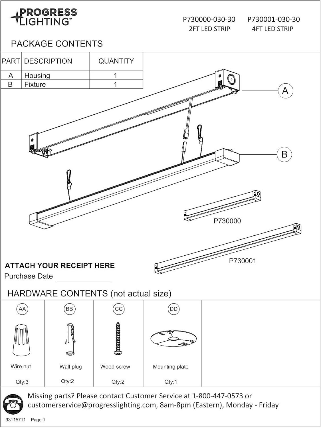 Two-Foot White LED Strip Light with Acrylic Diffuser