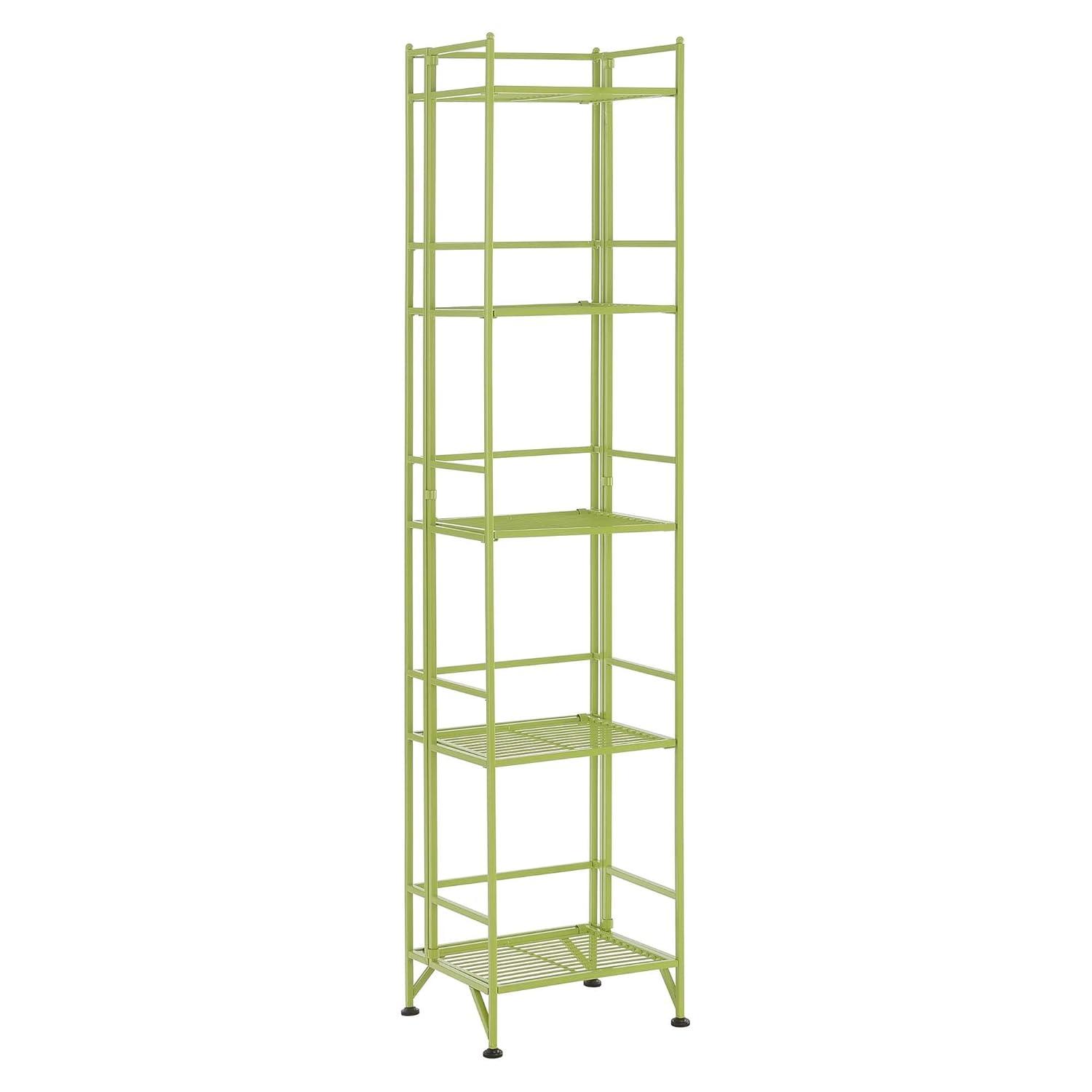 Convenience Concepts Xtra Storage 5 Tier Folding Metal Shelf, Lime