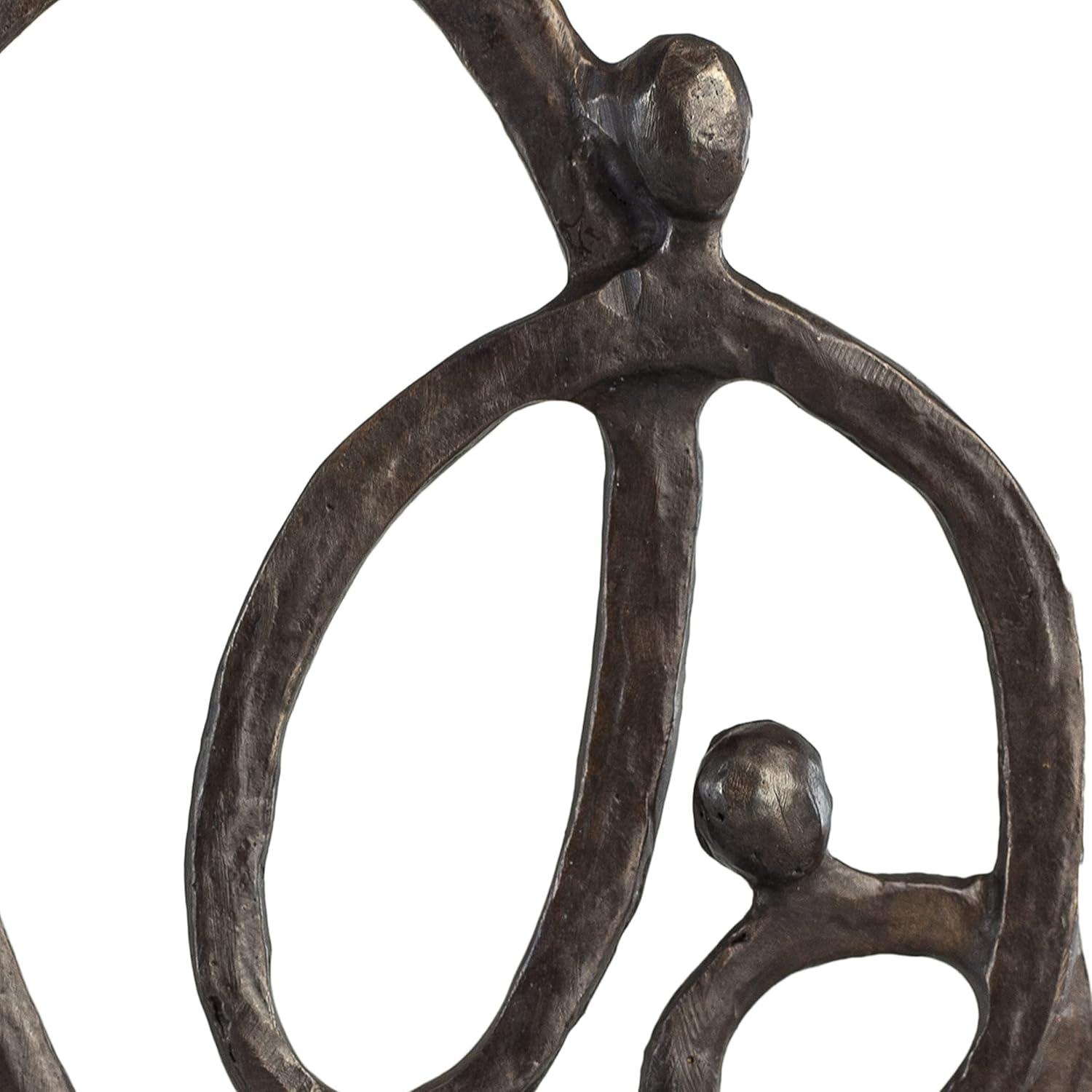 Danya B Family of 3 Heart Ring of Love Bronze Sculpture
