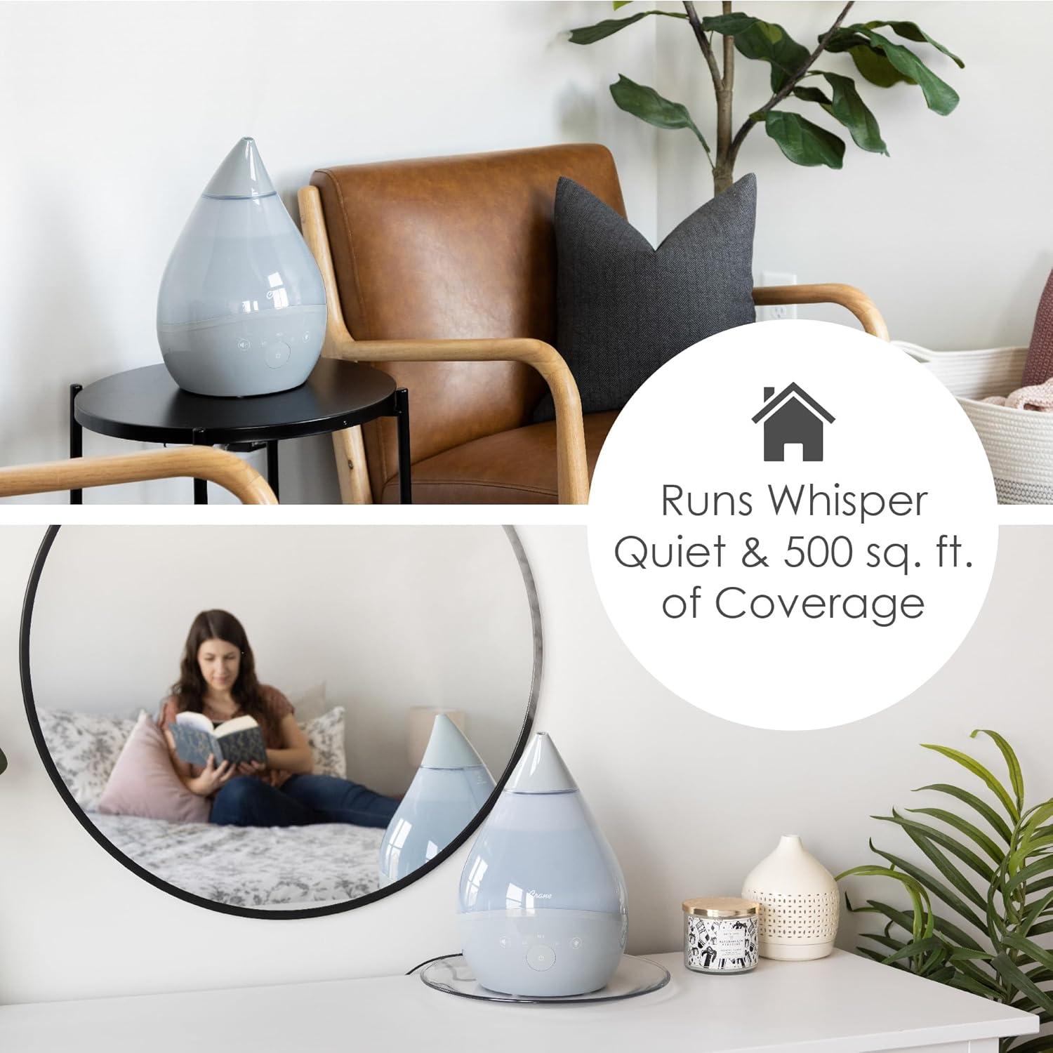 Crane USA Drop 2.0 , 4-in-1 Cool-Mist Humidifier with Aroma Tray & Sound Machine