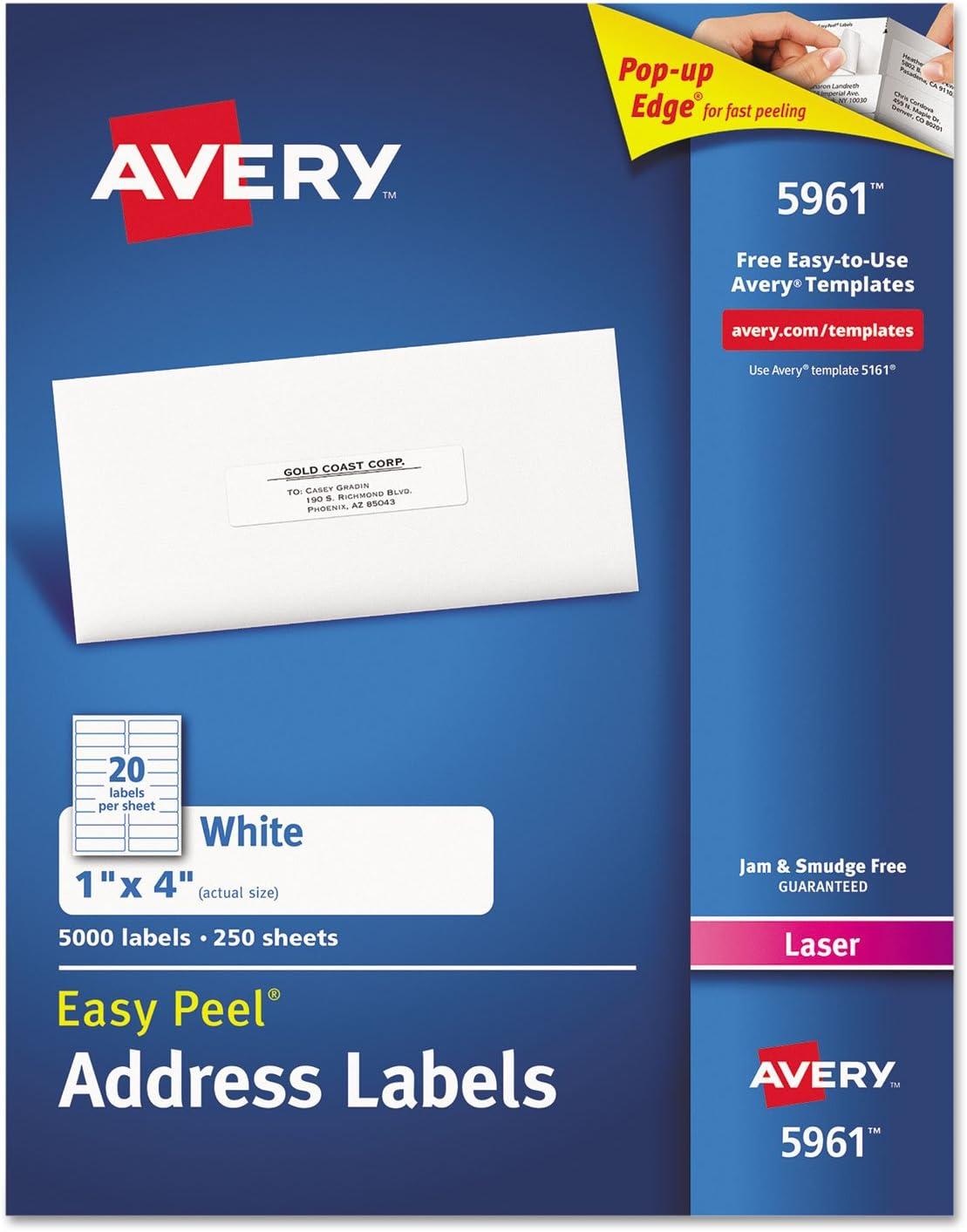 Avery Laser/Inkjet File Folder Labels 2/3" x 3 7/16" White 30/Sheet 779330