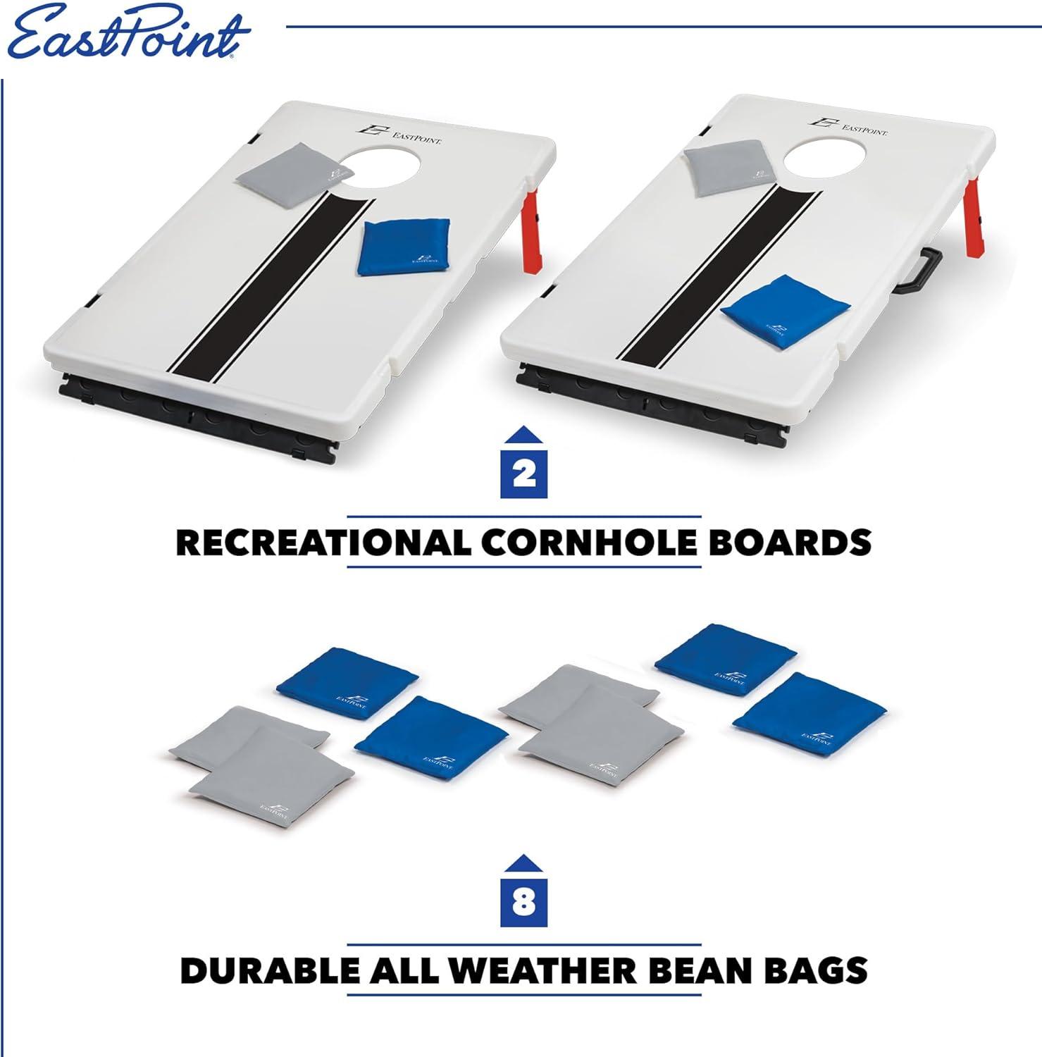 EastPoint Sports All Weather Cornhole Set, Lightweight and Portable Size 33 in. x 21 in., Includes 8 Bean Bags