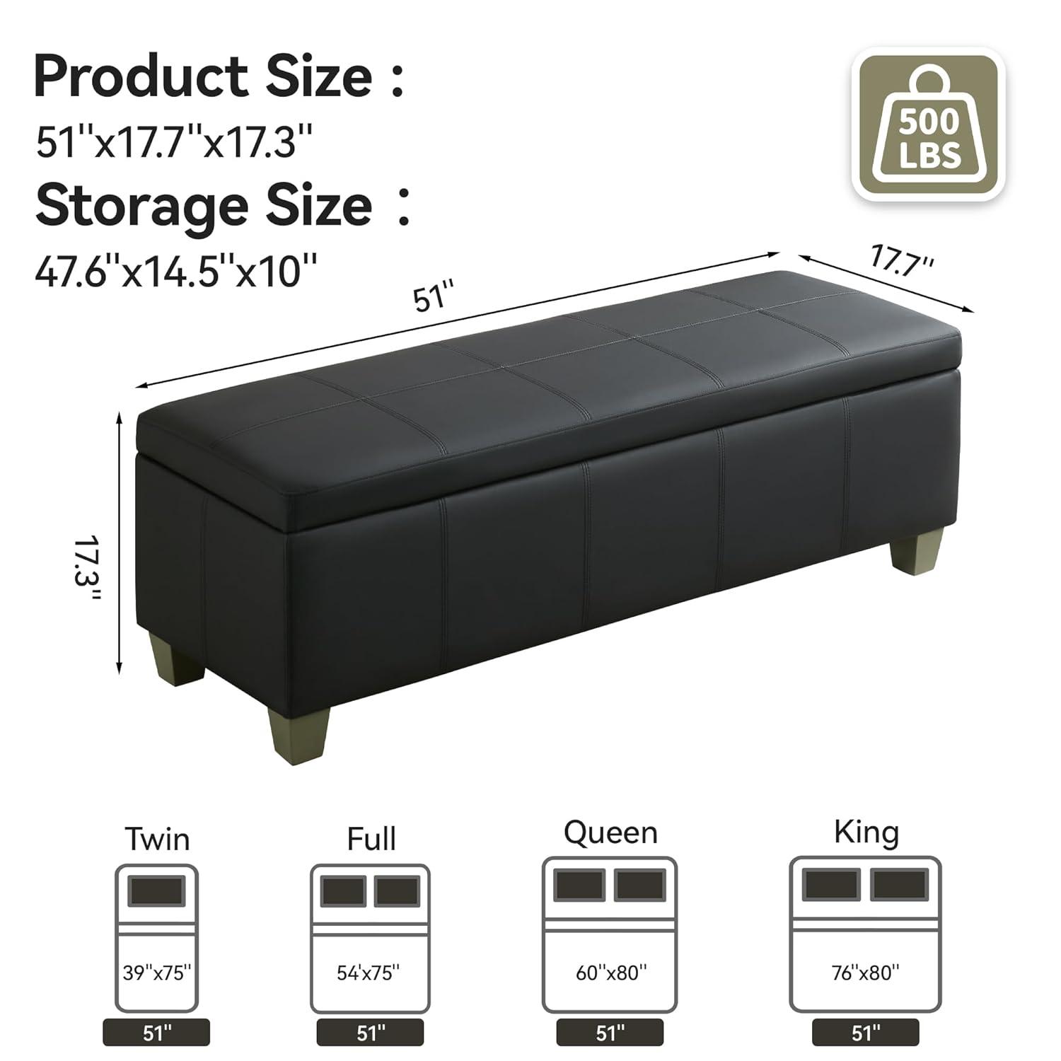 Ebern Designs Faux Leather Upholstered Storage Bench | Wayfair