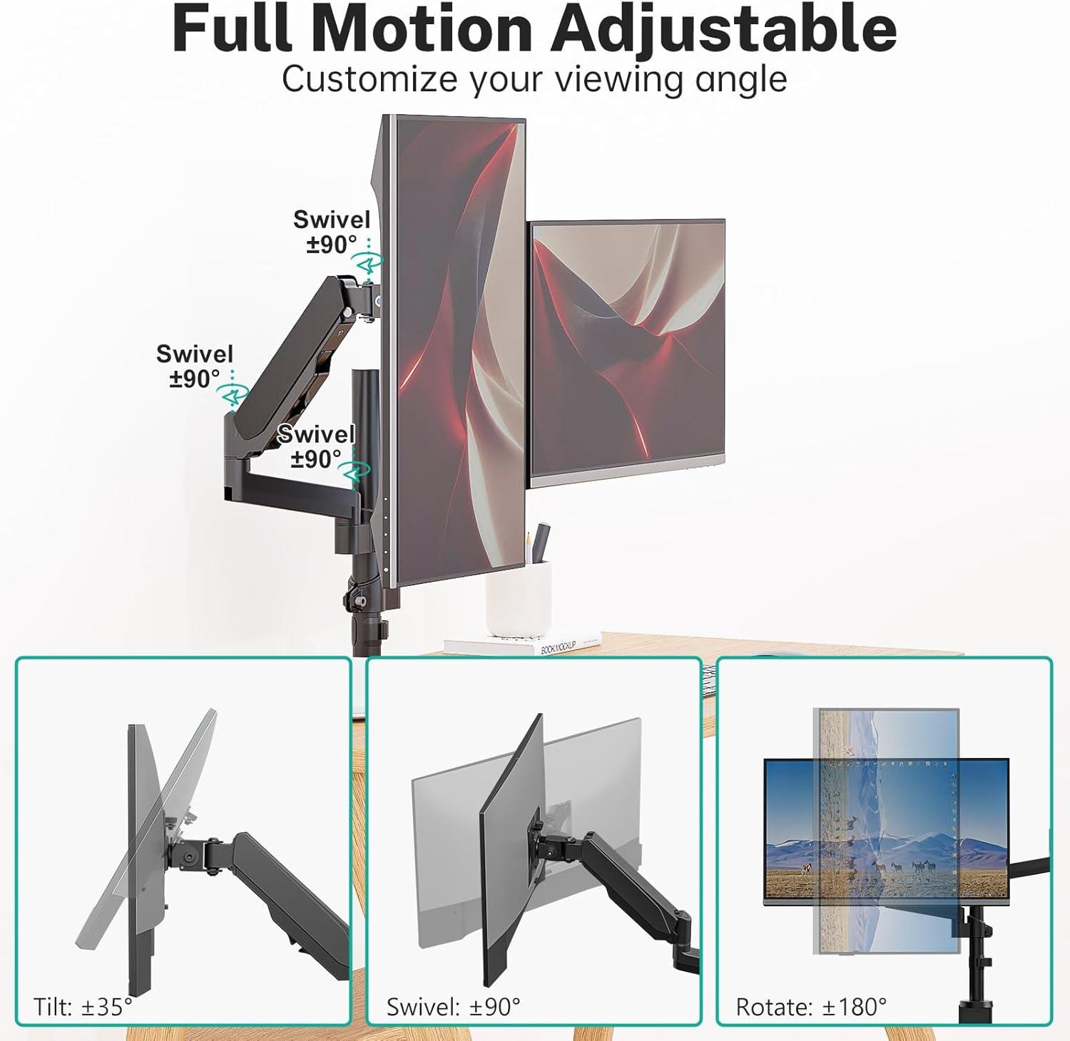 WALI GSDM002 2 TV & Monitor Mount with Accessories Included