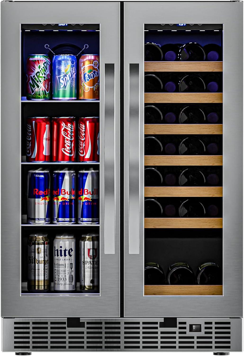 KoolMore Koolmore 24 in. Width 21 Bottles and 60 Cans Dual Zone Freestanding/Built-In Wine & Beverage Refrigerator.