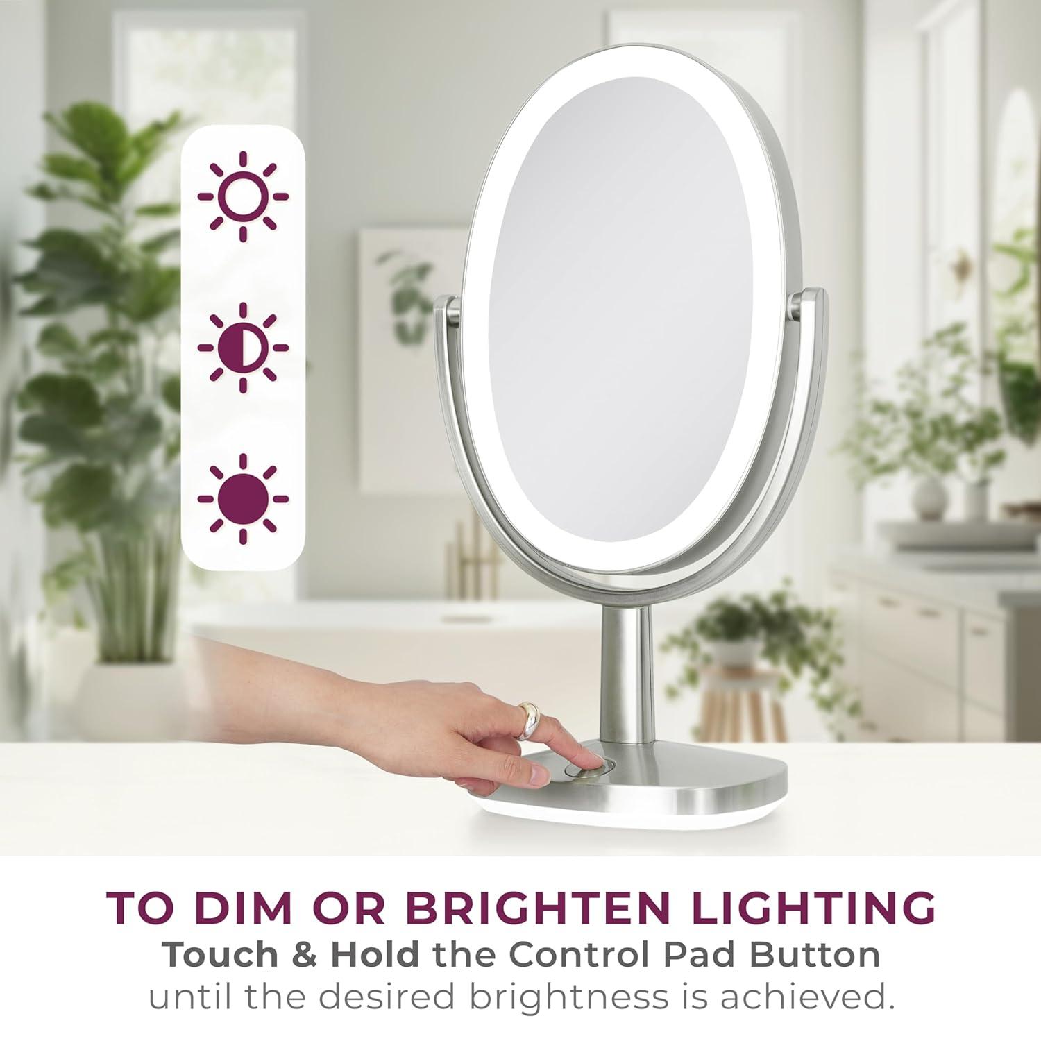 Zadro Newport LED Lighted Makeup Mirrors w/ Magnification & Touch Pad