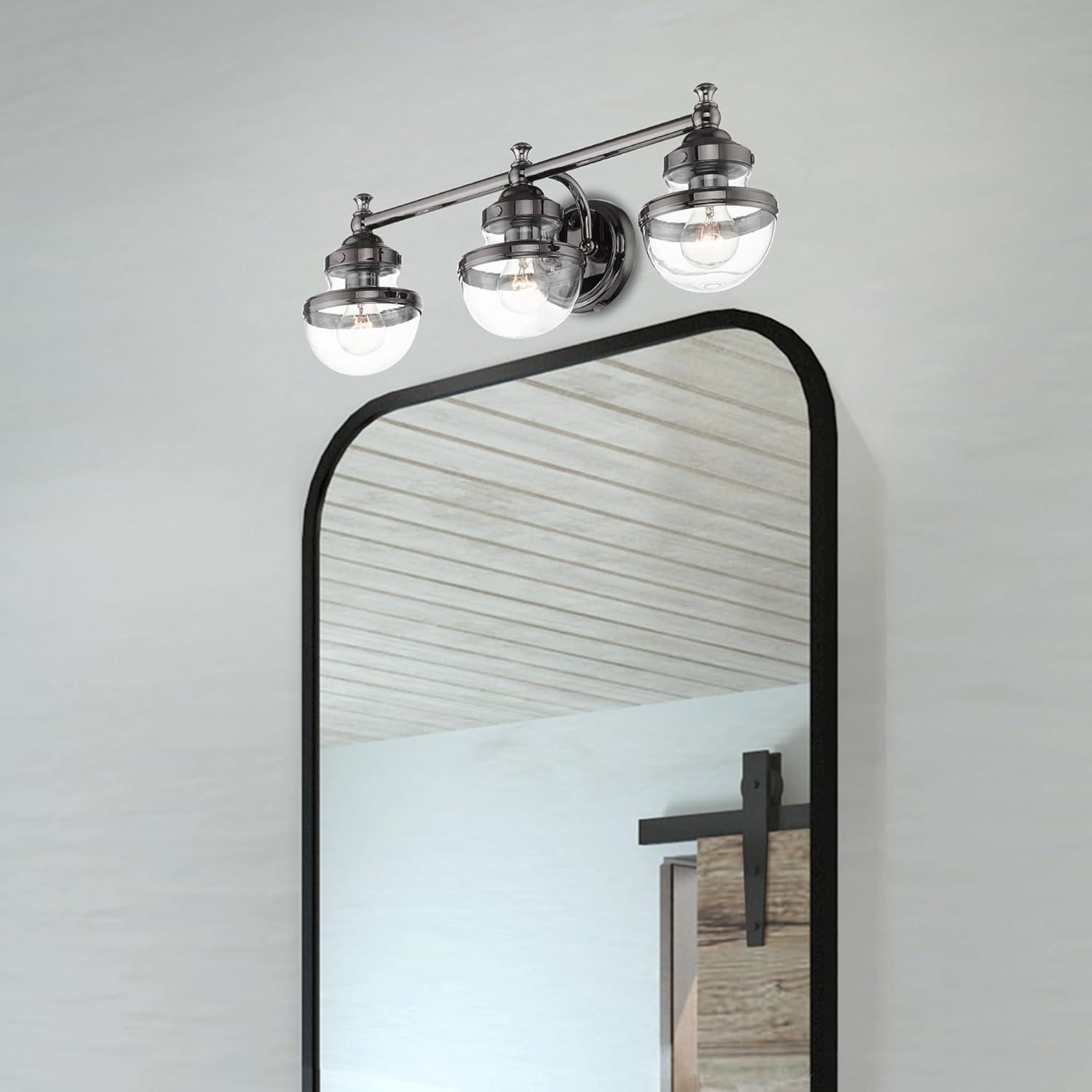 Livex Lighting Oldwick 3 - Light Vanity in  Polished Black Chrome